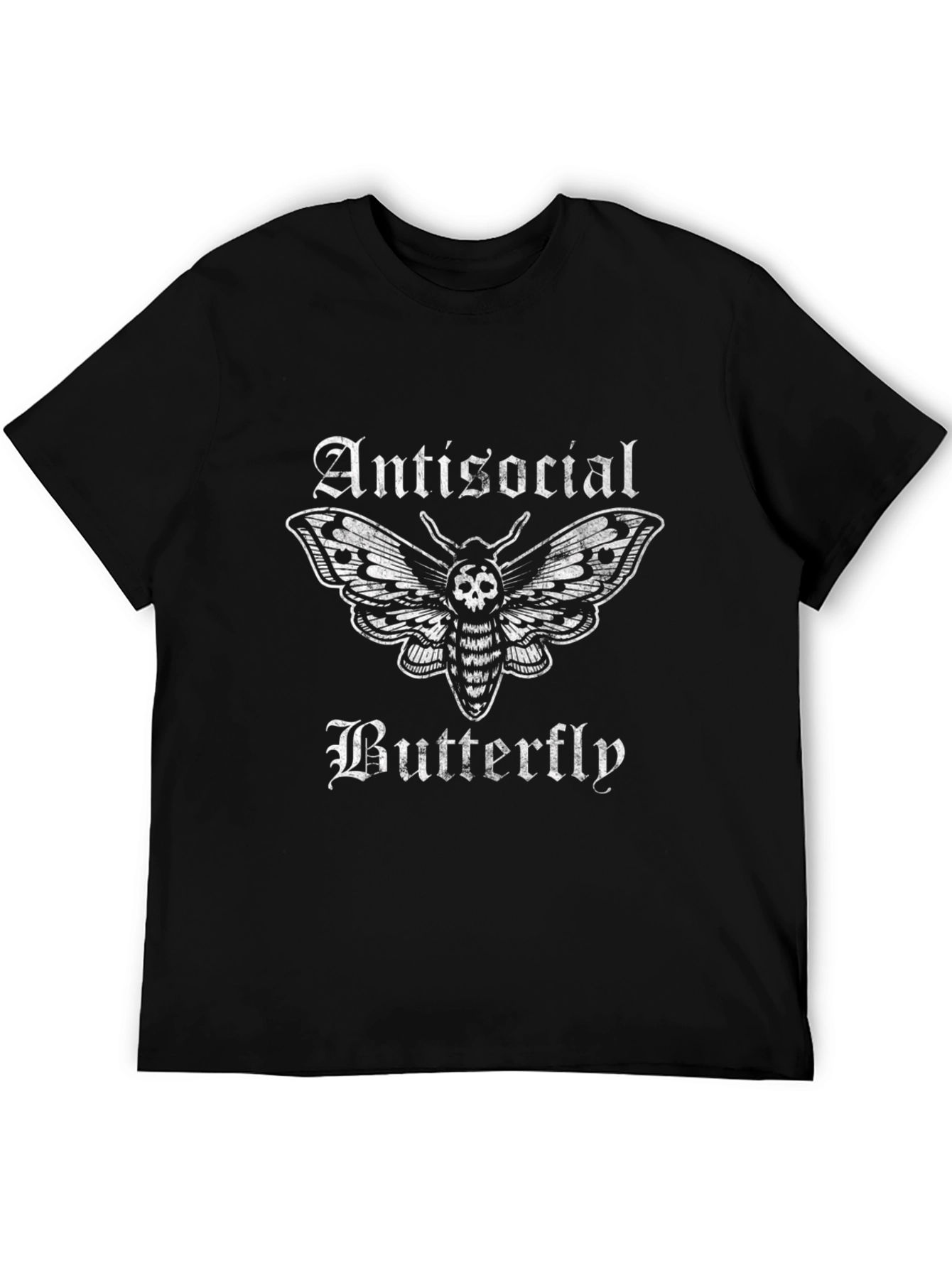 Antisocial Butterfly Graphic T-Shirt - Black