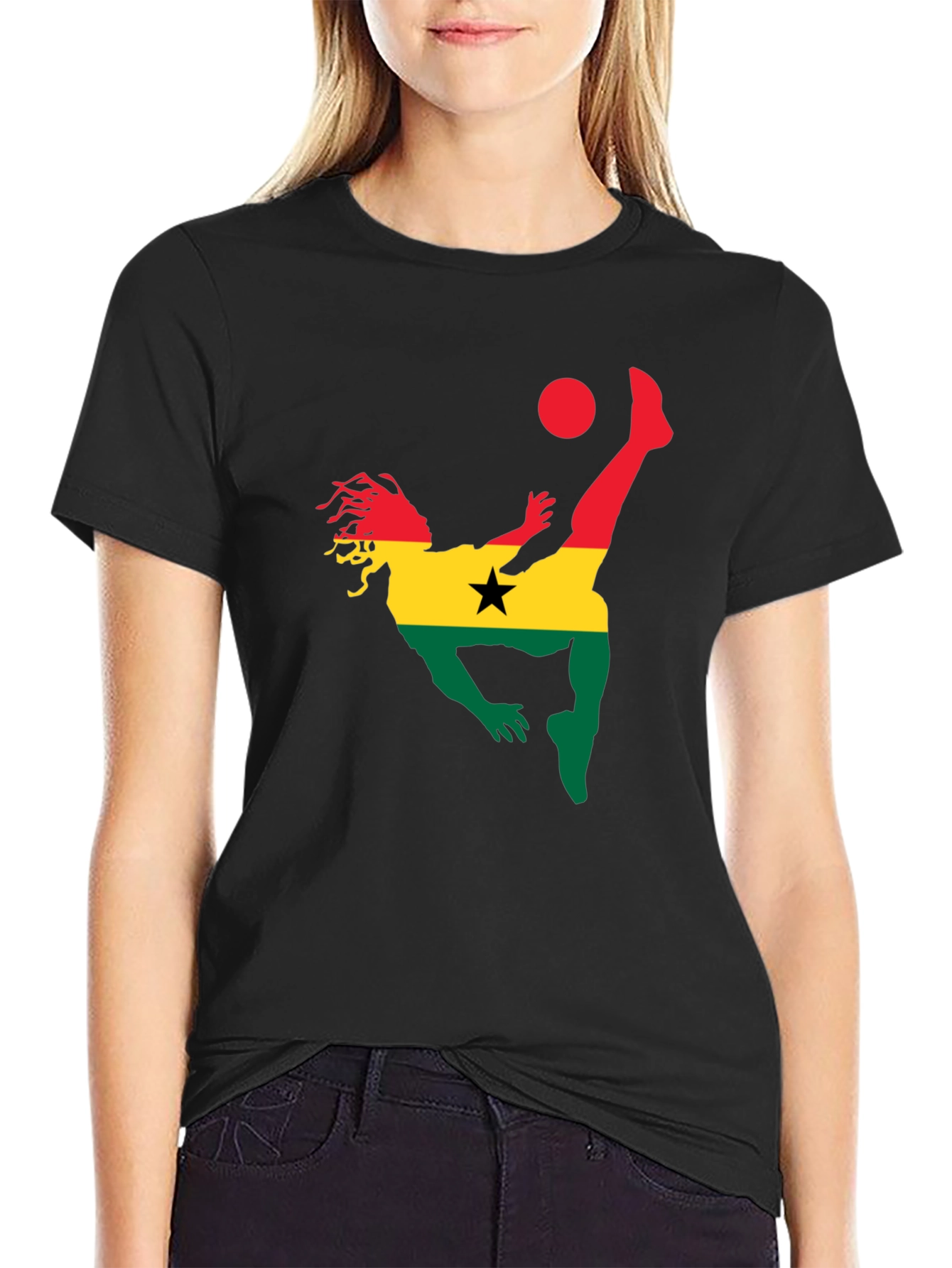 Ghana Football T-Shirt - Black