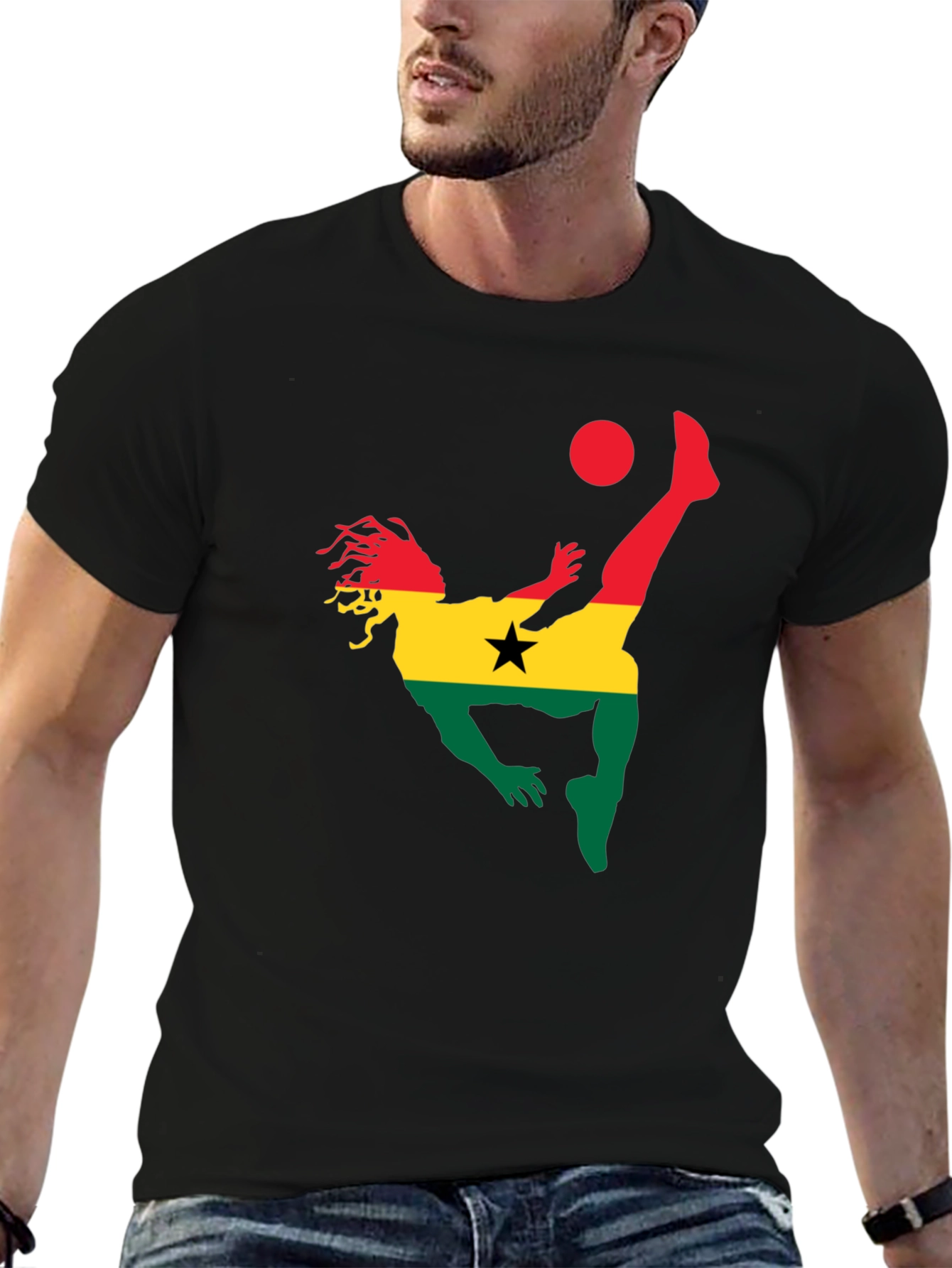 Ghana Football T-Shirt - Black