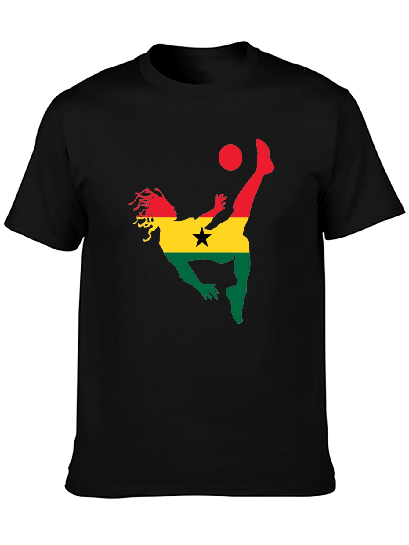 Ghana Football T-Shirt - Black