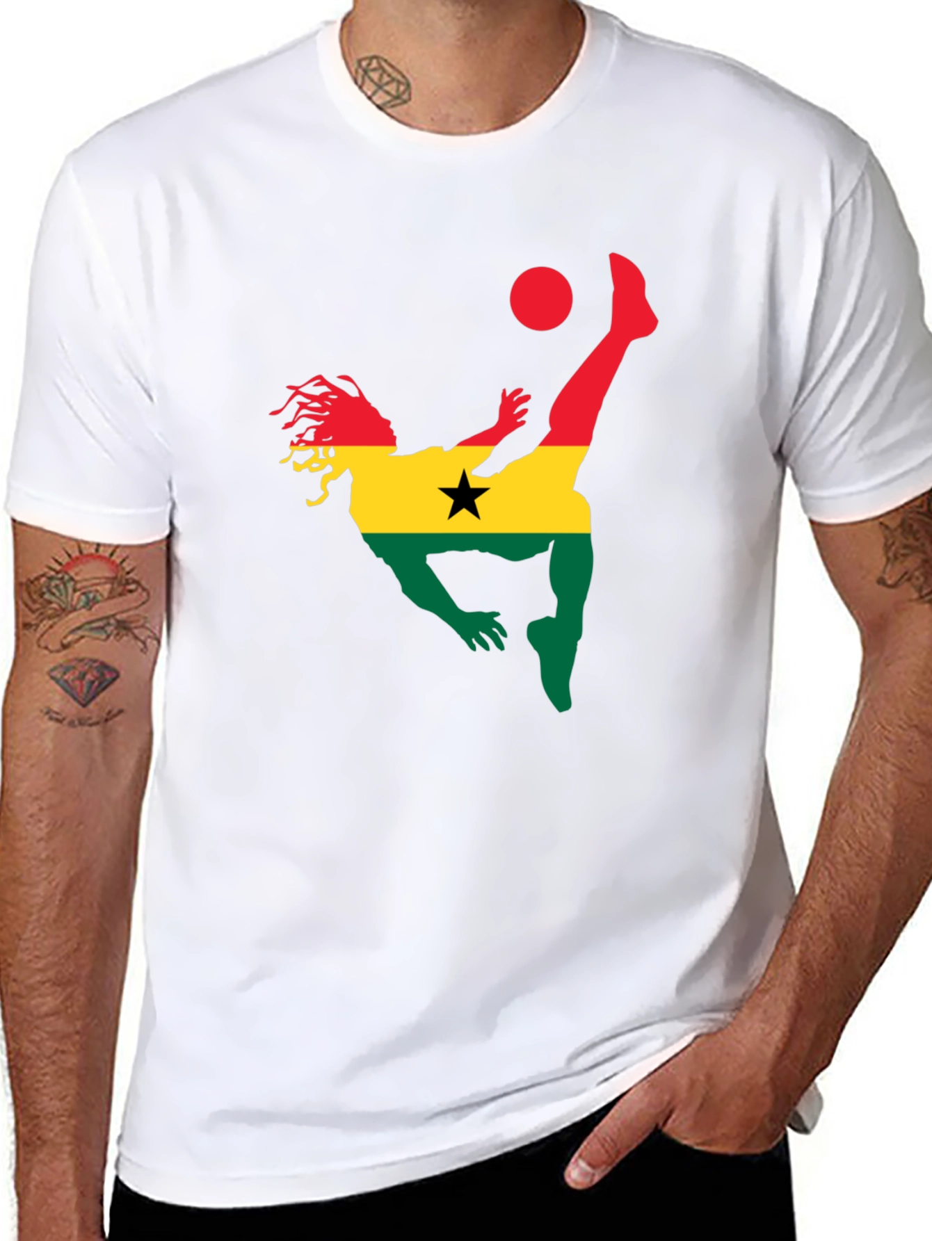 Ghana Football T-Shirt - Black
