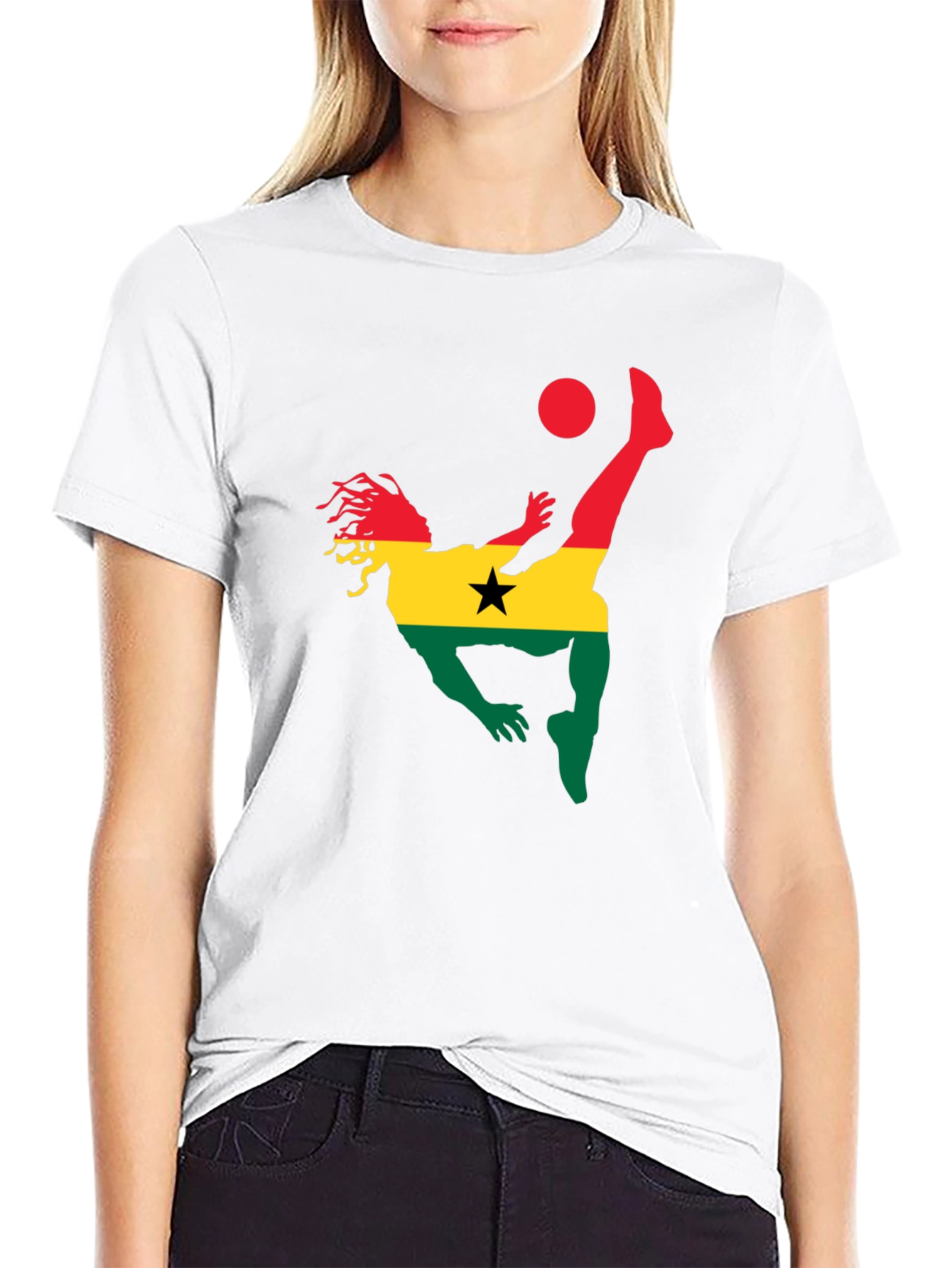 Ghana Football T-Shirt - Black