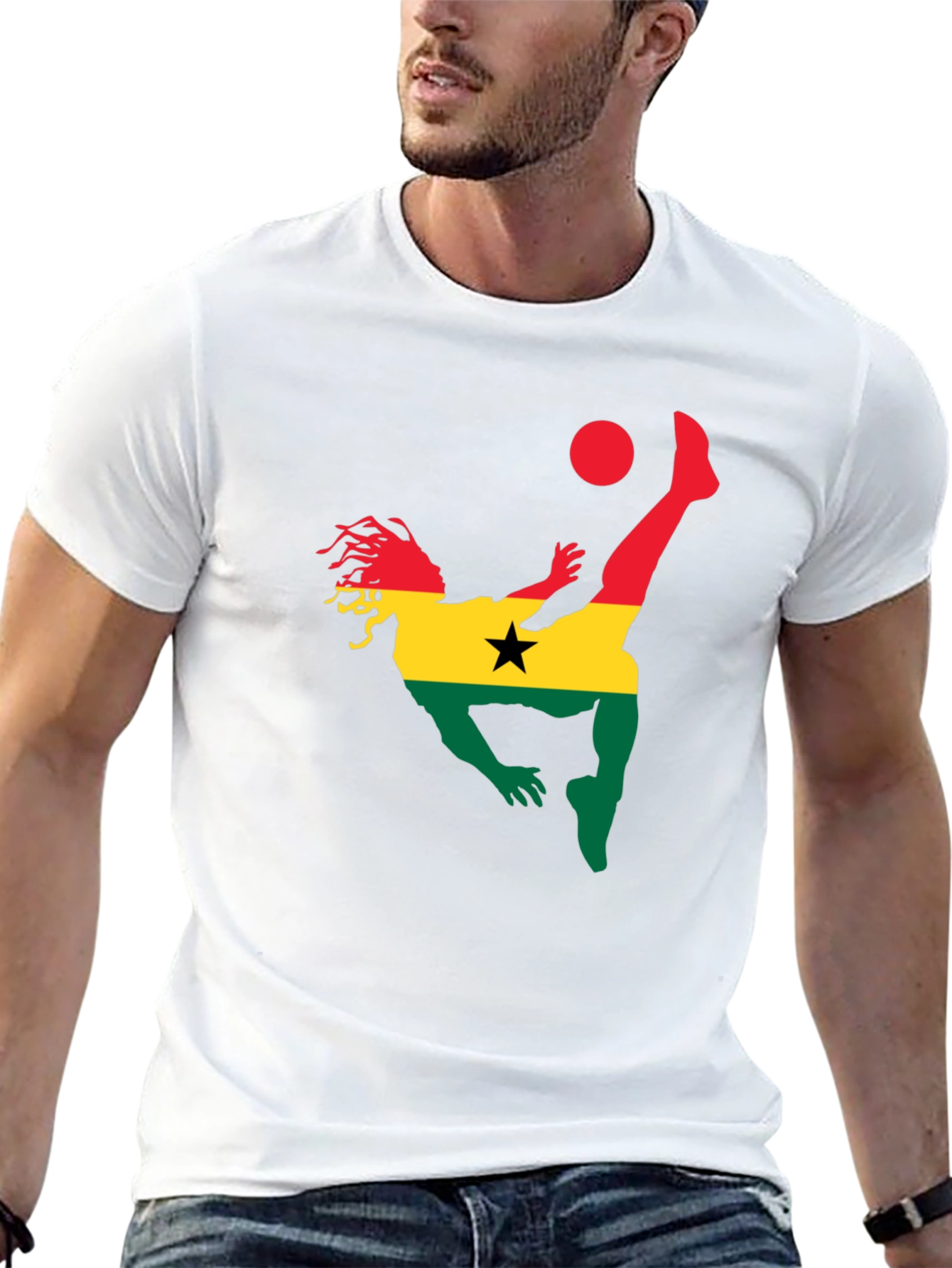 Ghana Football T-Shirt - Black