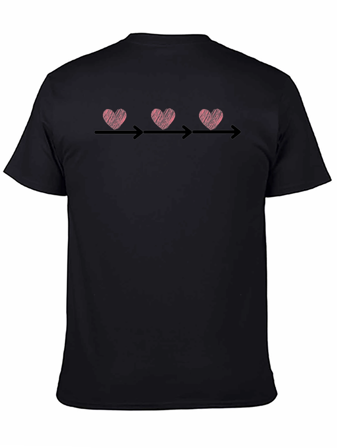 Heart Arrow Graphic Tee - Stylish Black Cotton T-Shirt