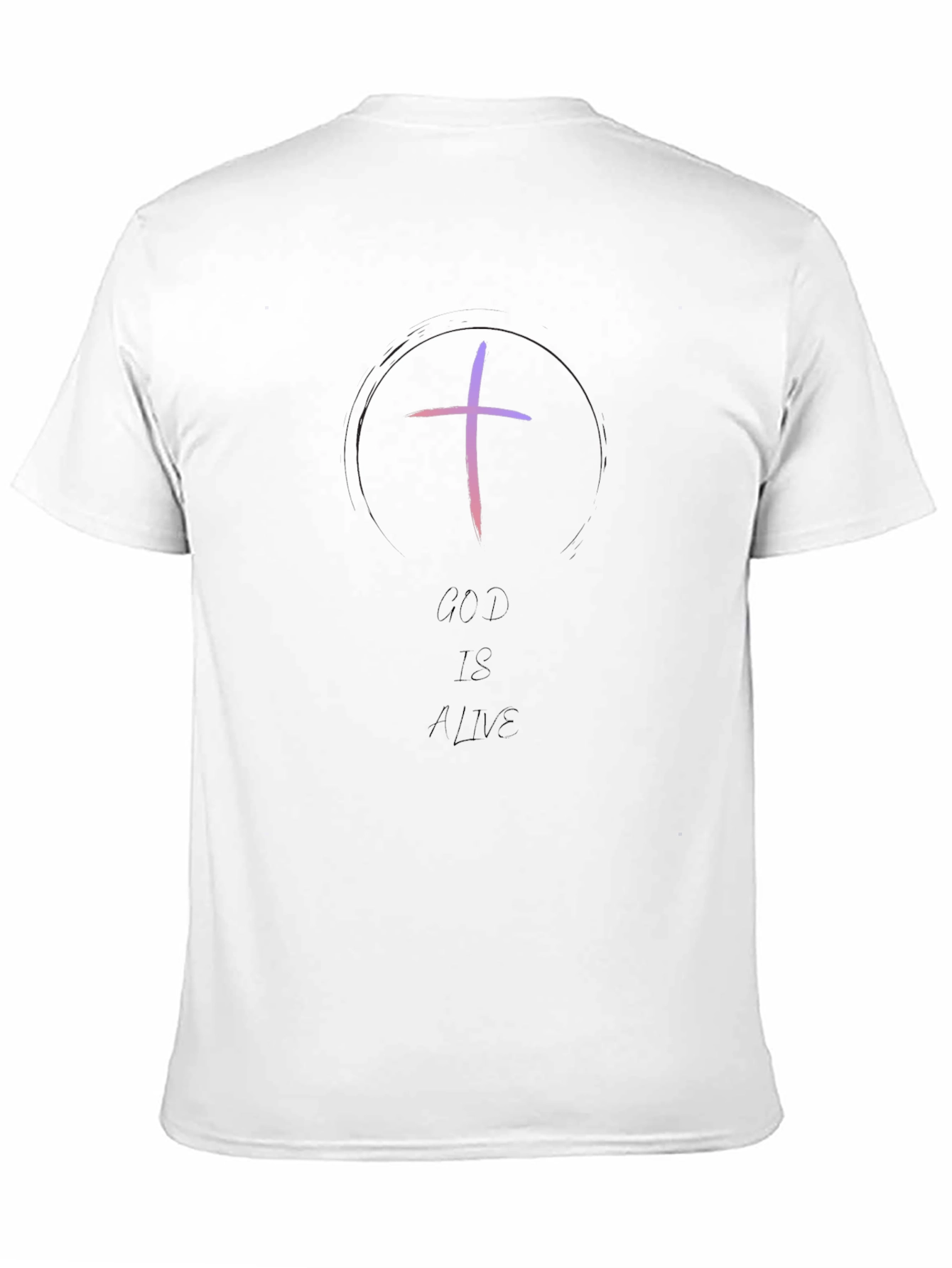 God Is Alive Cross Graphic Tee - Black