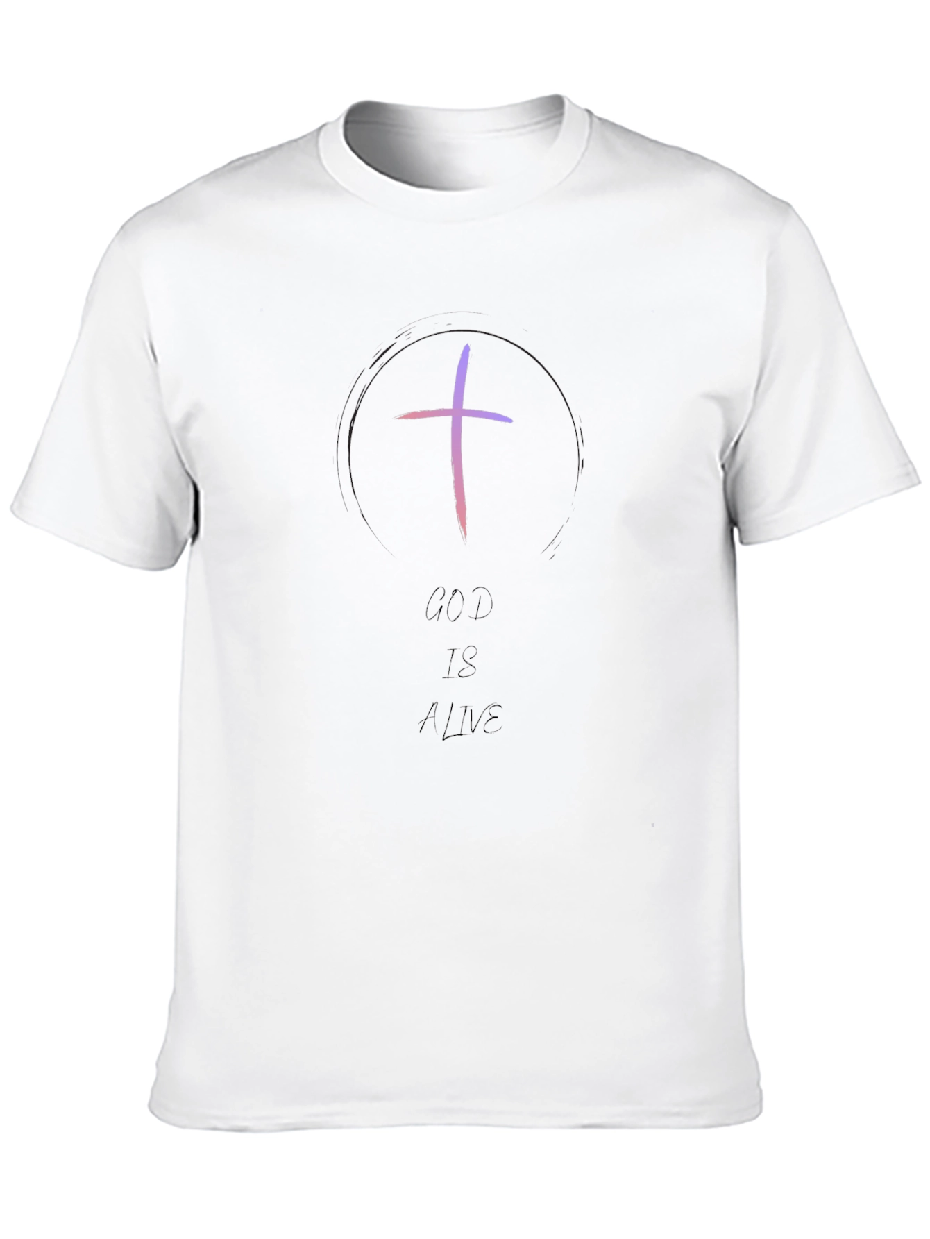 God Is Alive Cross Graphic Tee - Black