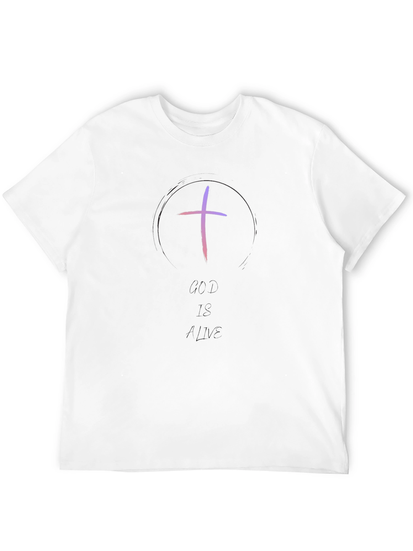 God Is Alive Cross Graphic Tee - Black
