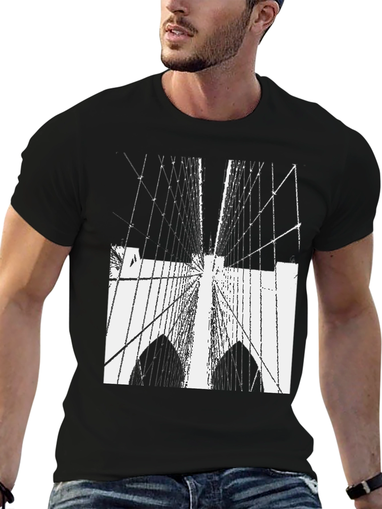 Bridge Graphic Tee - Modern Cityscape Style
