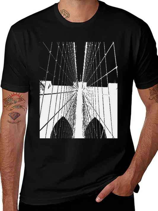 Bridge Graphic Tee - Modern Cityscape Style