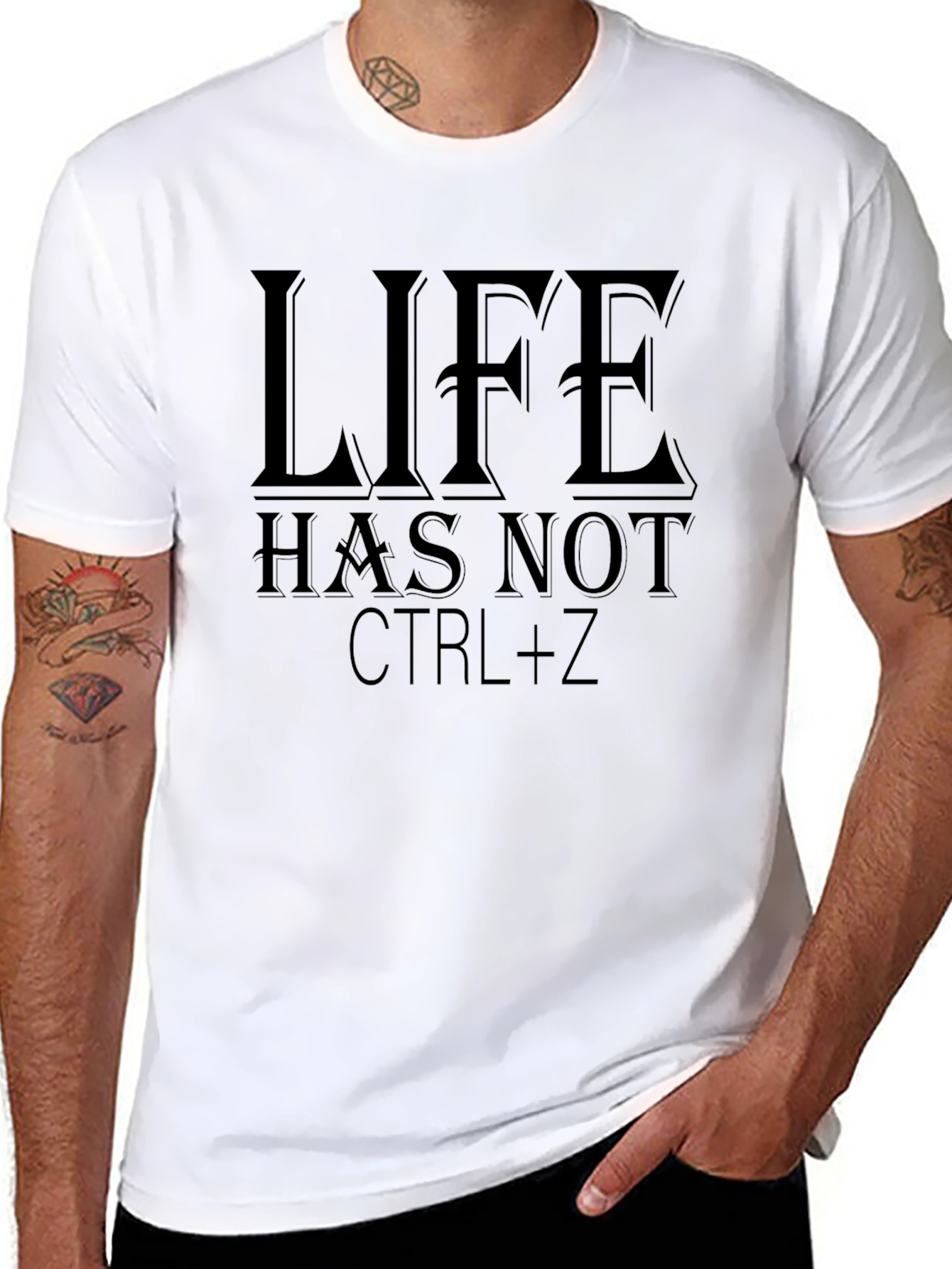 Life Has Not CTRL+Z Black Graphic T-Shirt