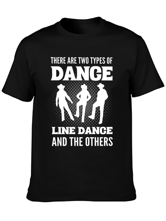 Line Dance Graphic Tee - Cowboy Dancing Shirt