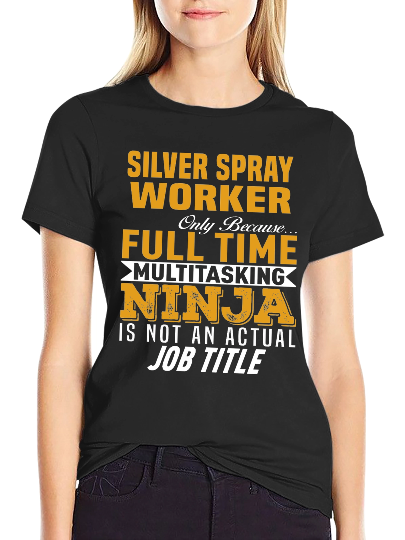 Silver Spray Worker Full Time Multitasking Ninja T-Shirt