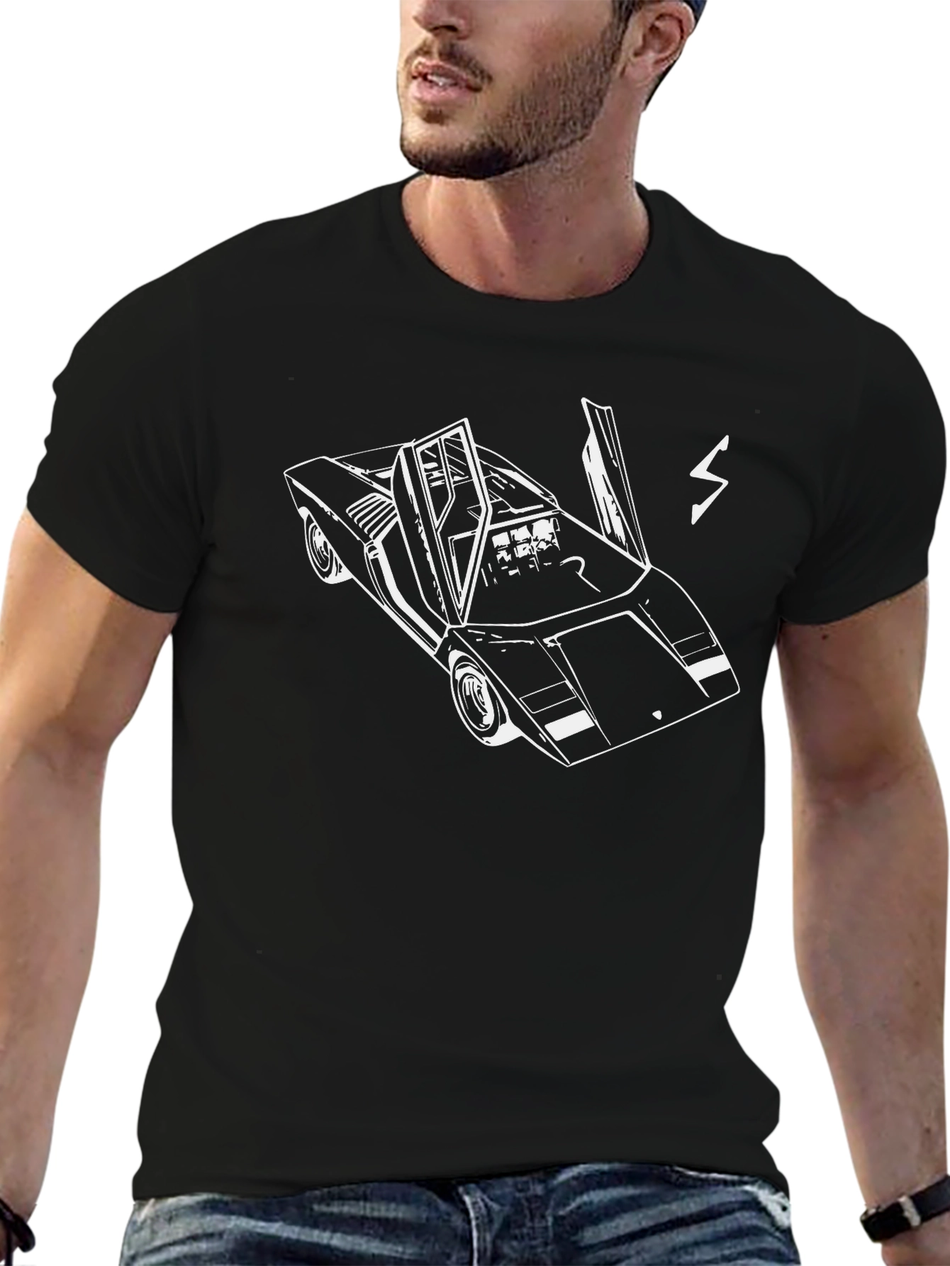 Retro Car Graphic Tee - Black