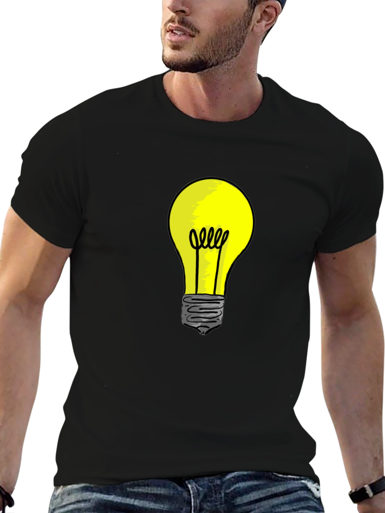 Illuminating Idea: Mens Light Bulb Graphic Tee