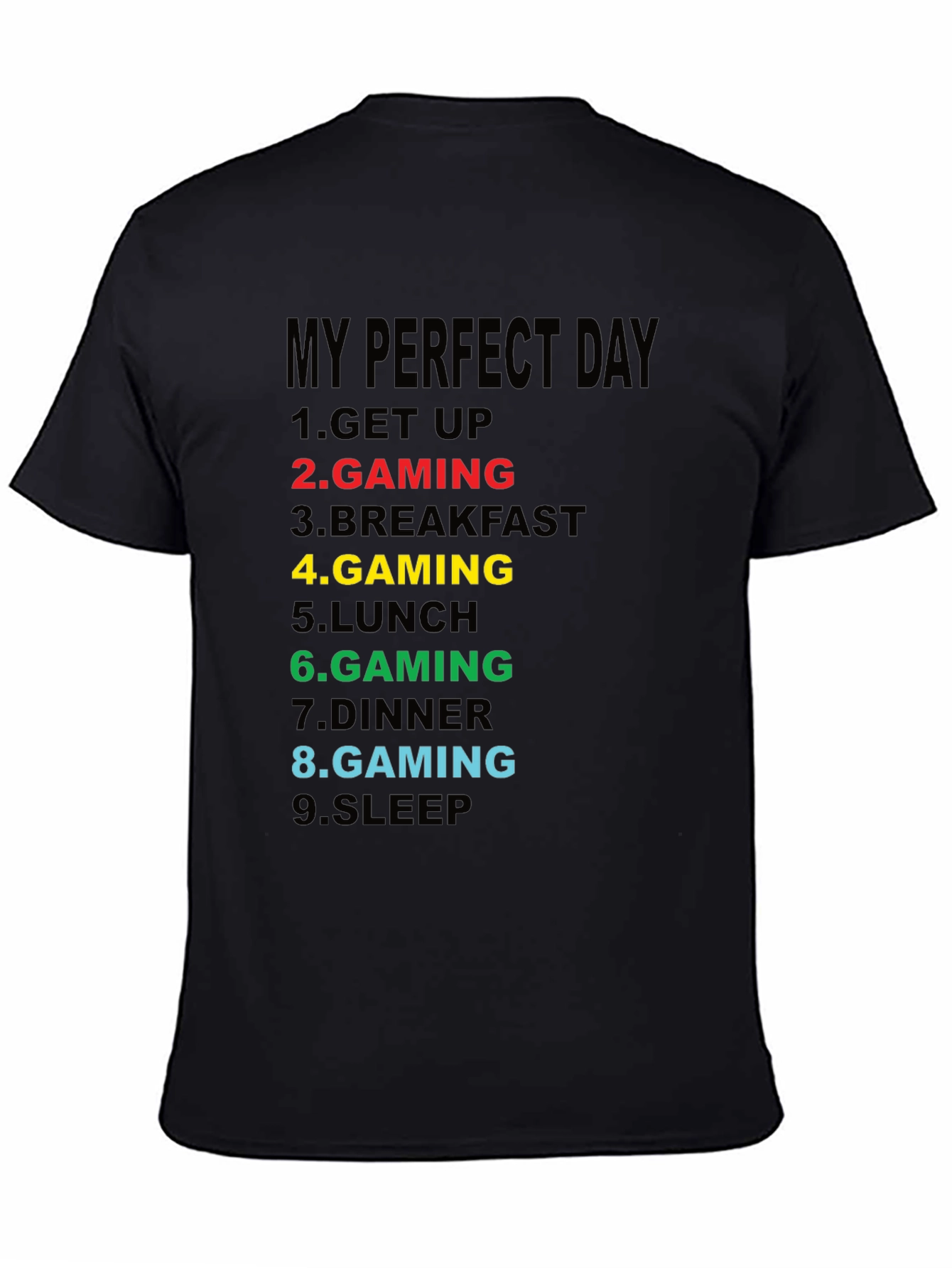Gamers Perfect Day Graphic Tee - Black
