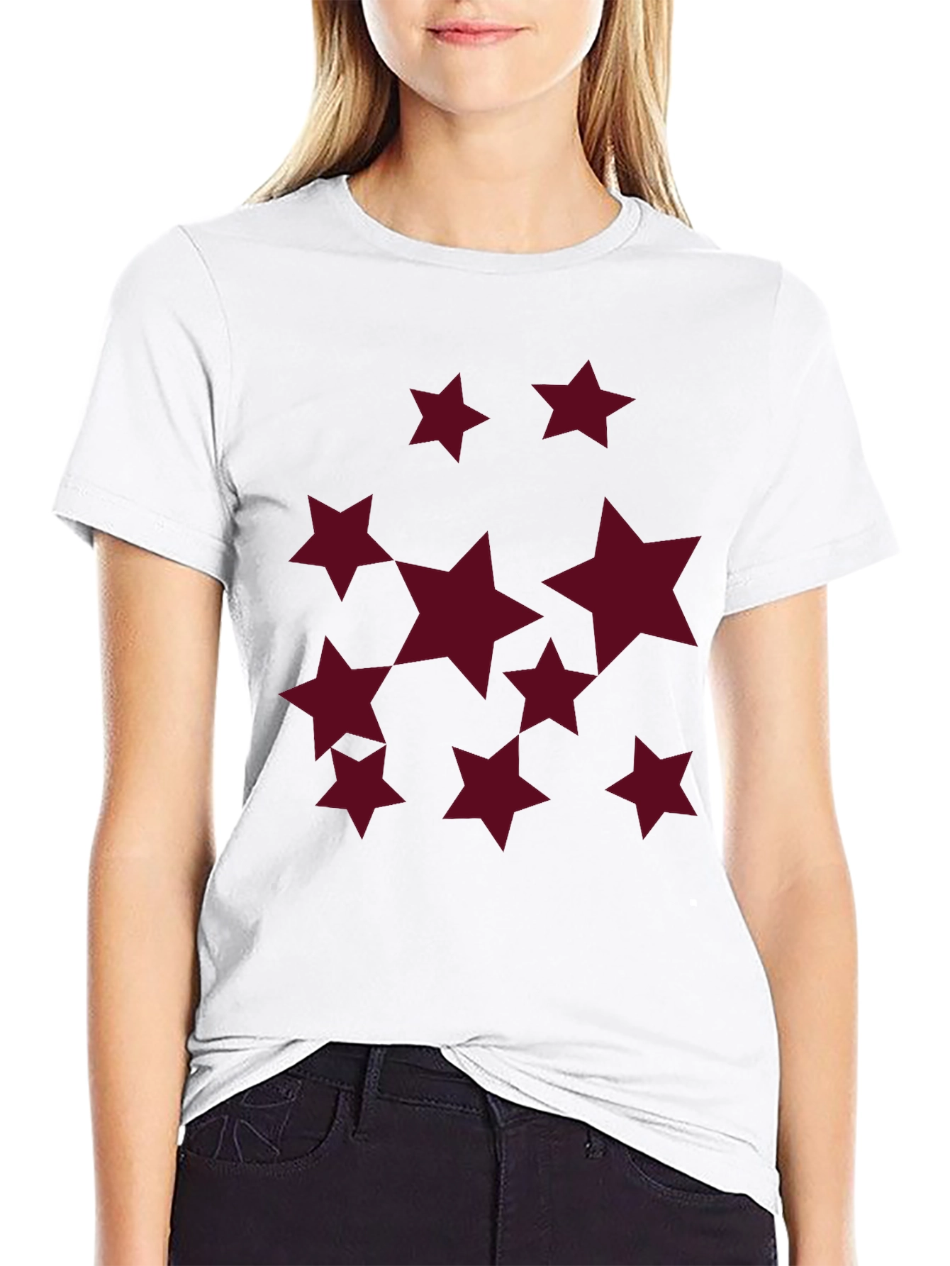 Starry Night Black Crew Neck T-Shirt