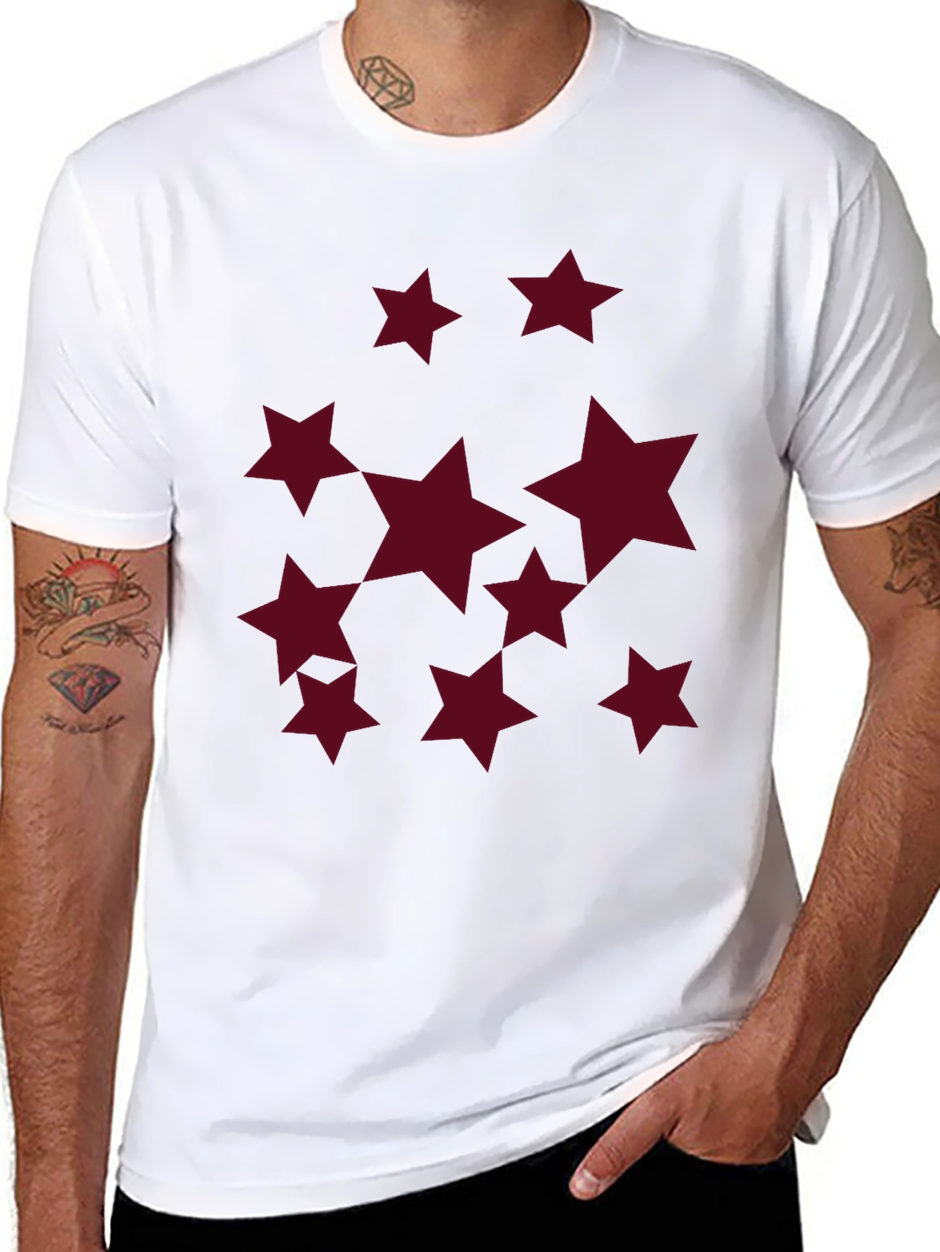 Starry Night Black Crew Neck T-Shirt