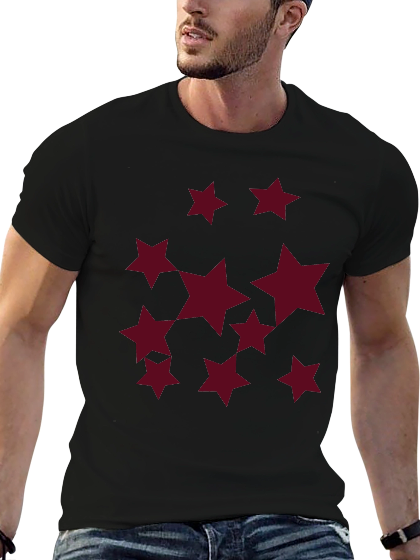 Starry Night Black Crew Neck T-Shirt