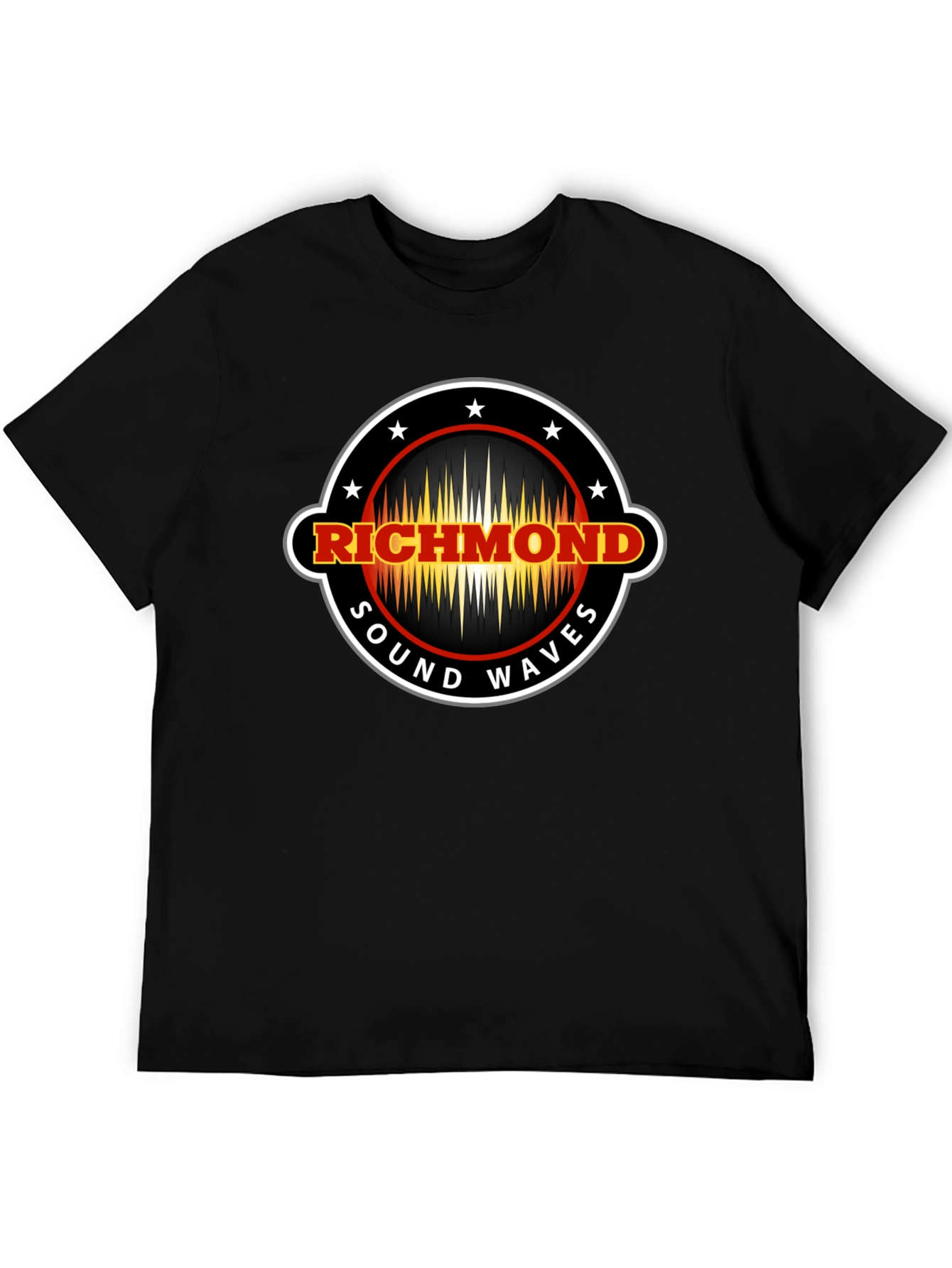 Richmond Sound Waves Black Graphic T-Shirt