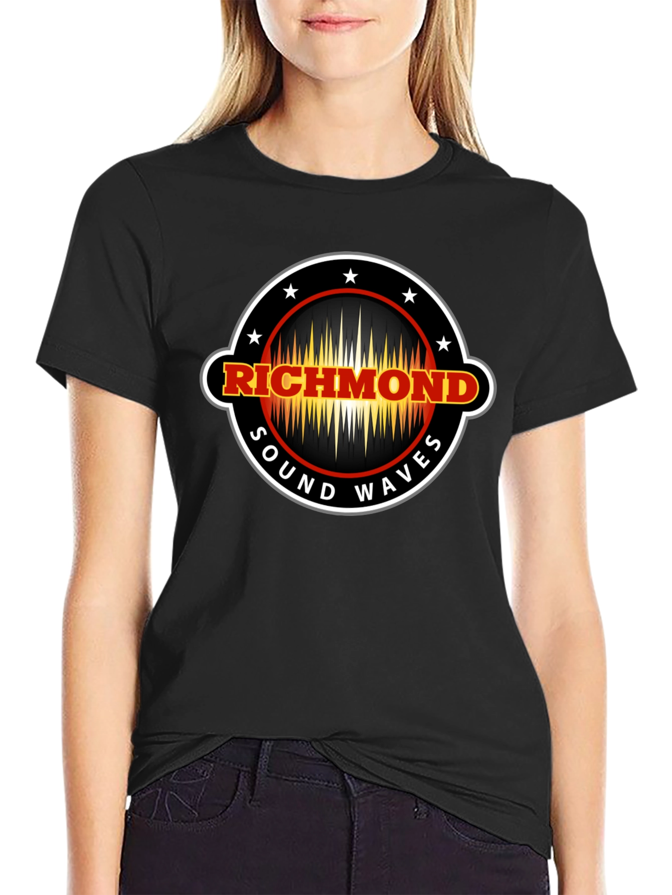 Richmond Sound Waves Black Graphic T-Shirt