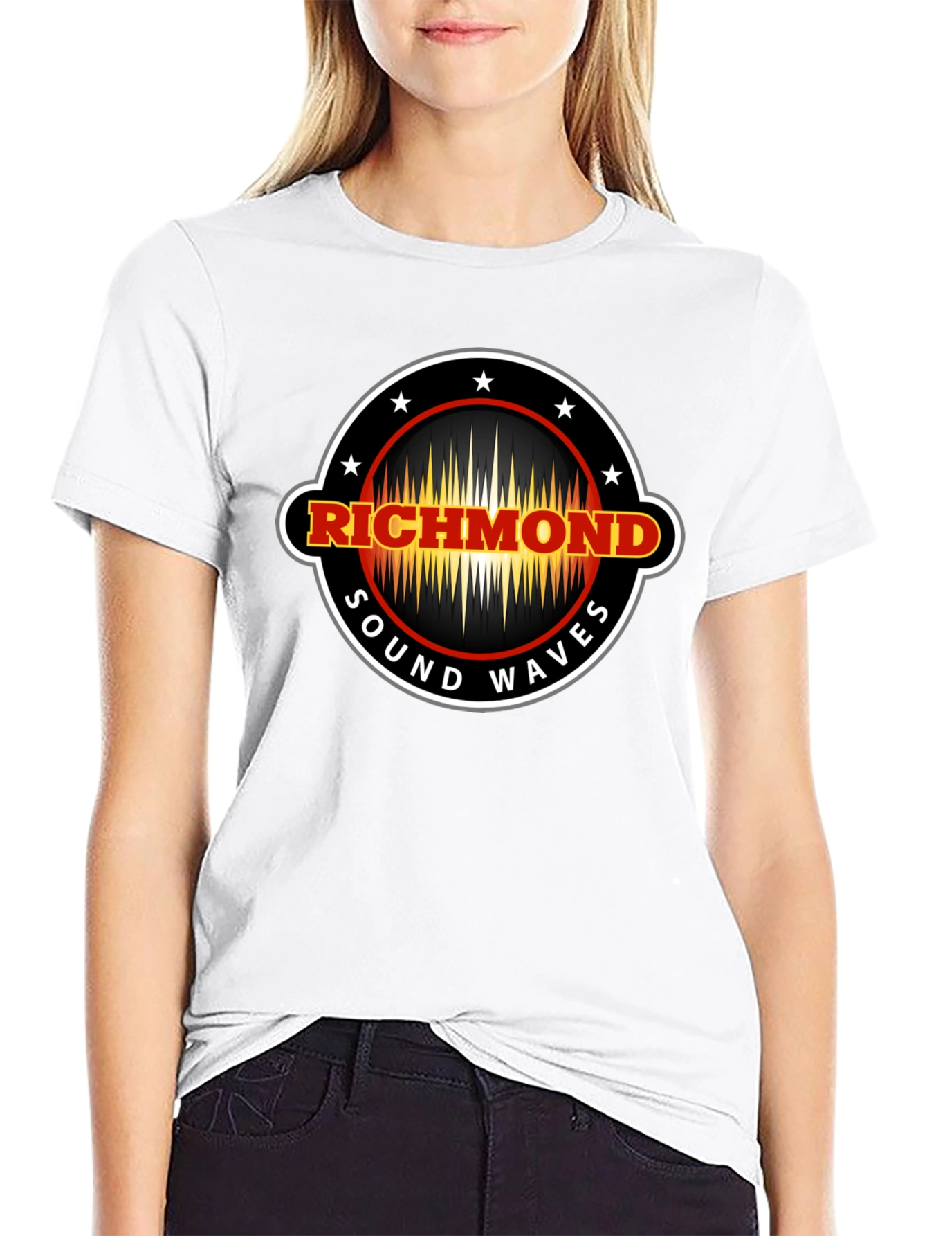 Richmond Sound Waves Black Graphic T-Shirt
