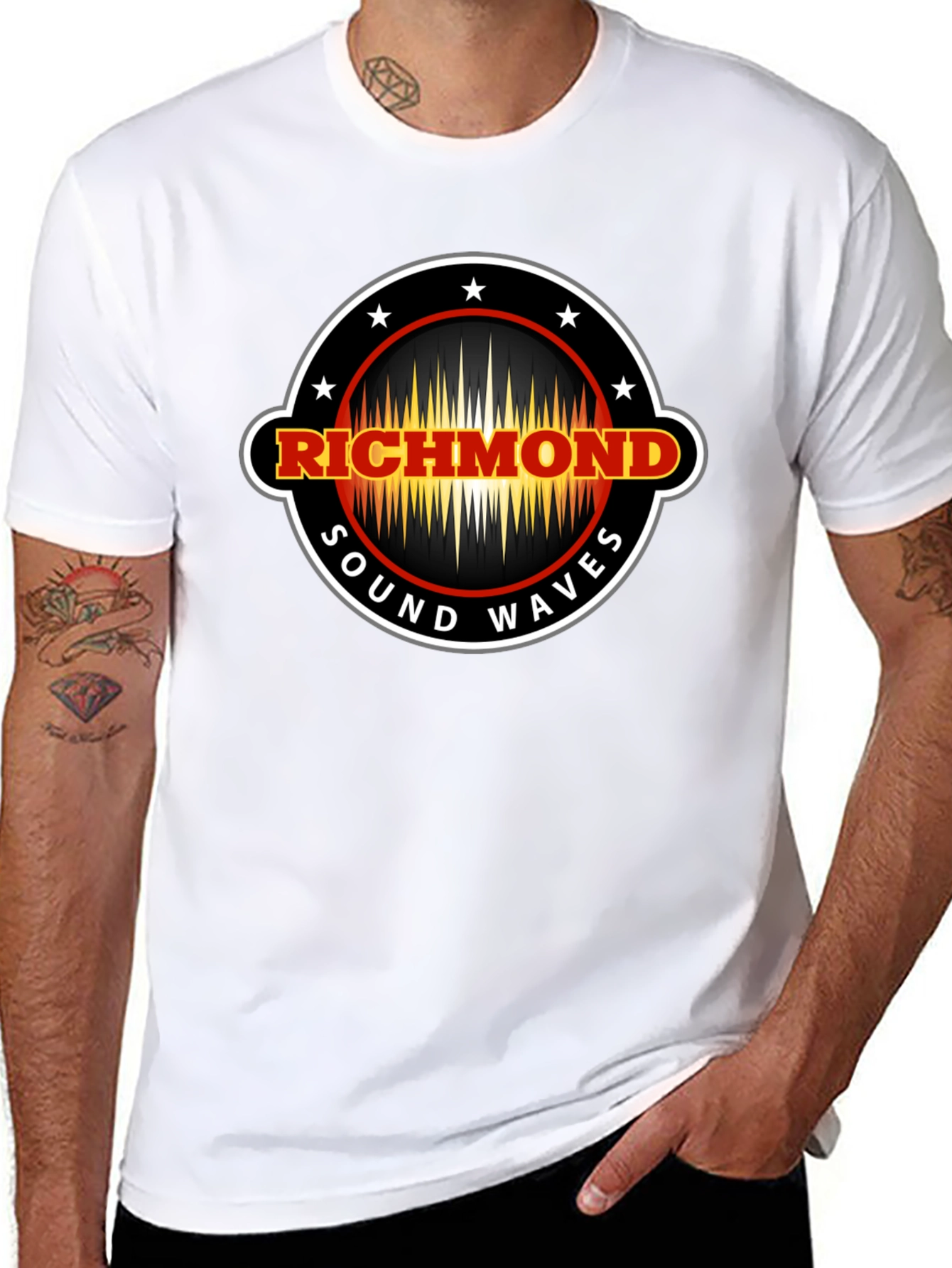 Richmond Sound Waves Black Graphic T-Shirt