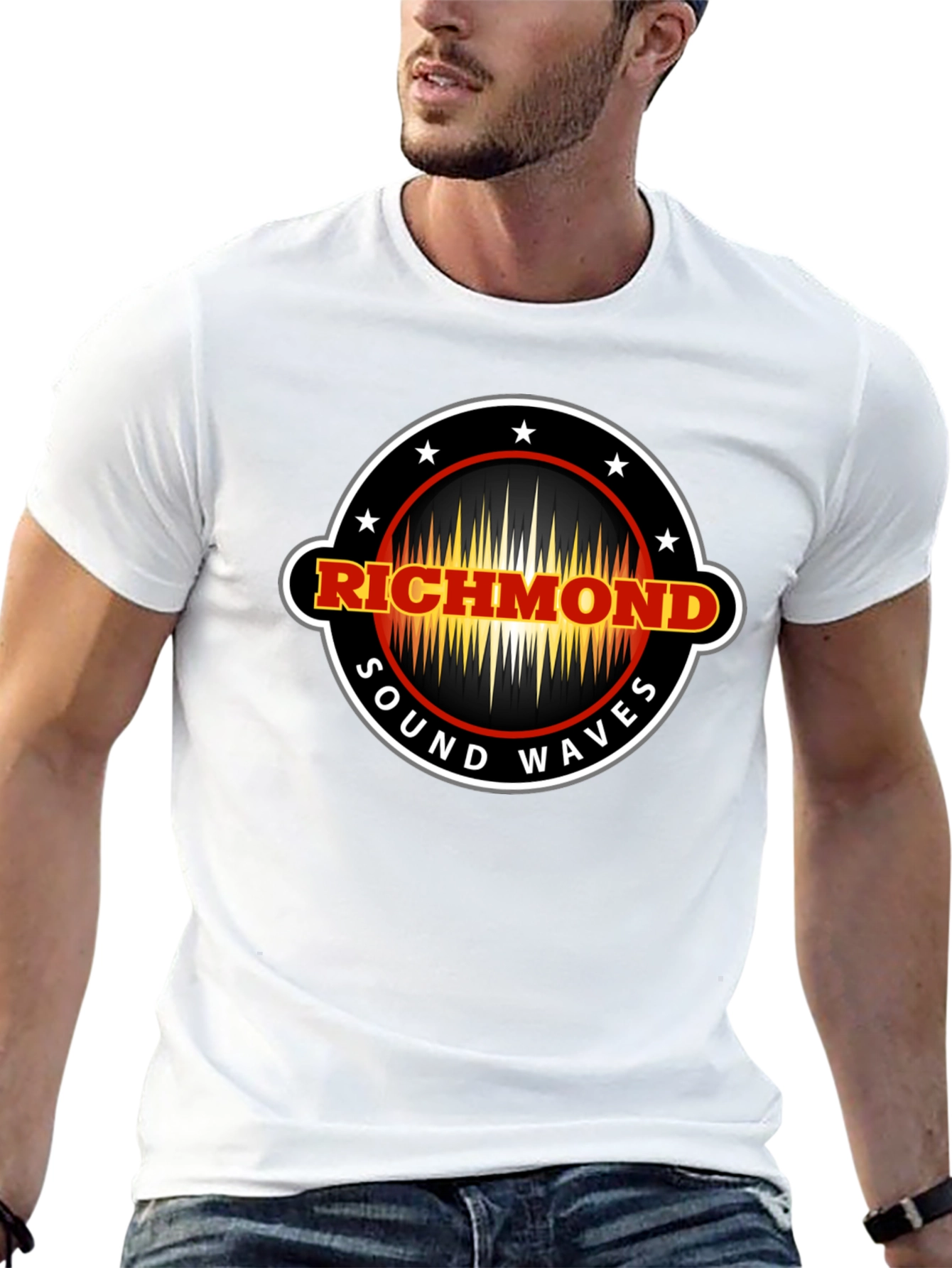Richmond Sound Waves Black Graphic T-Shirt