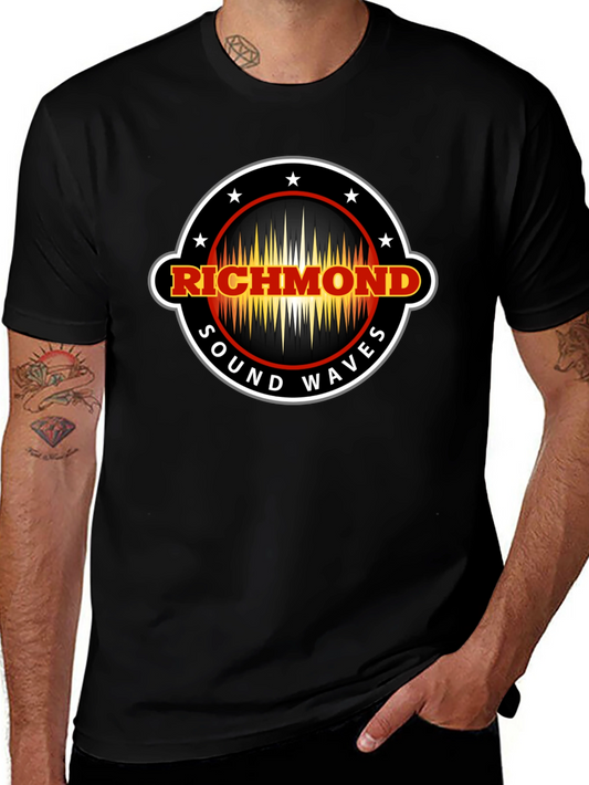 Richmond Sound Waves Black Graphic T-Shirt