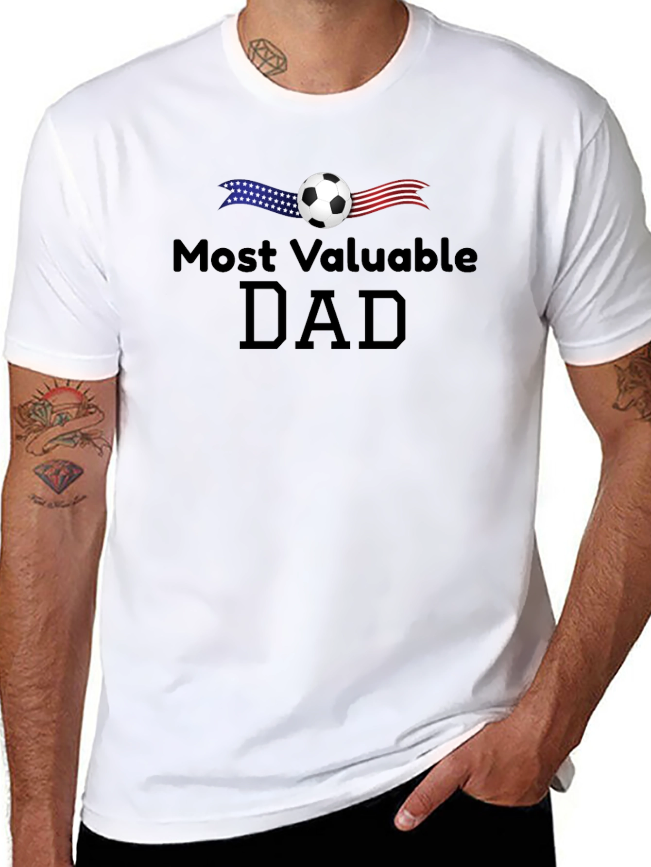 Most Valuable Dad Soccer T-Shirt - Fathers Day Gift