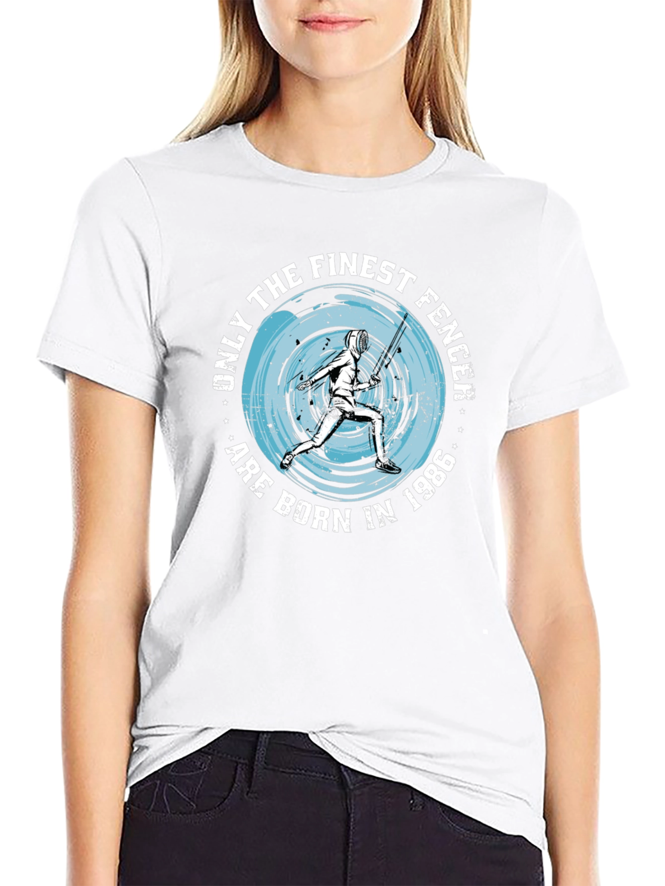 Finest Fencer Born in 1986 Black T-Shirt