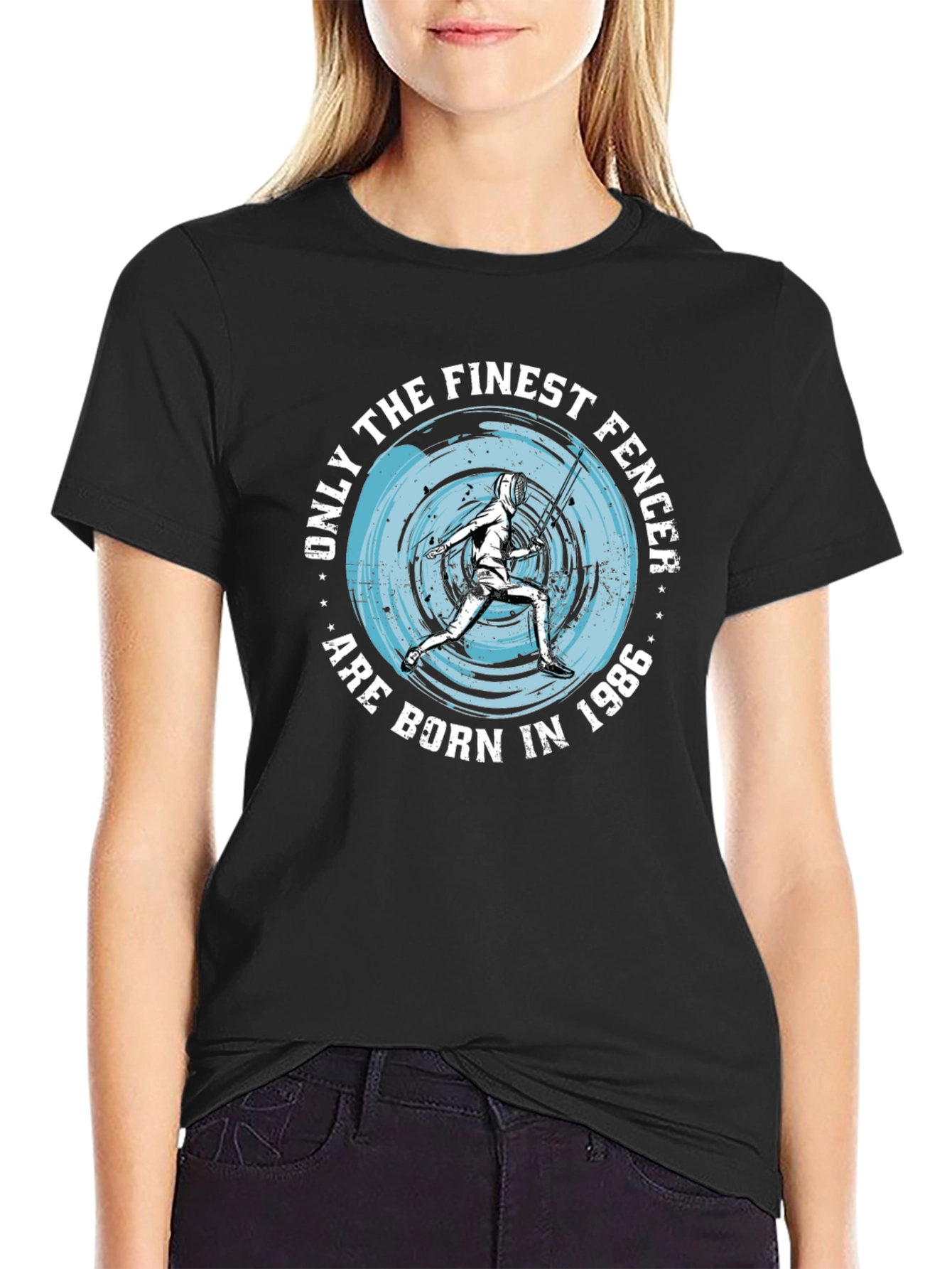 Finest Fencer Born in 1986 Black T-Shirt