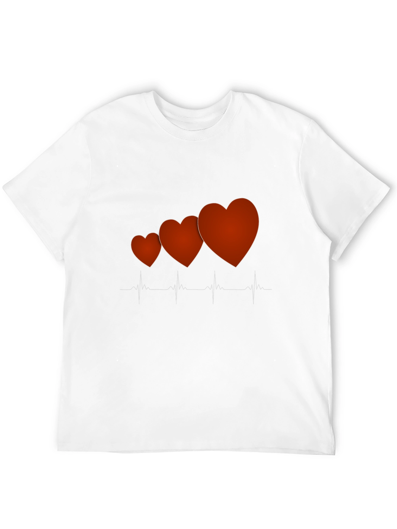 Heartbeat Love Graphic Tee - Trendy Mens Black T-Shirt