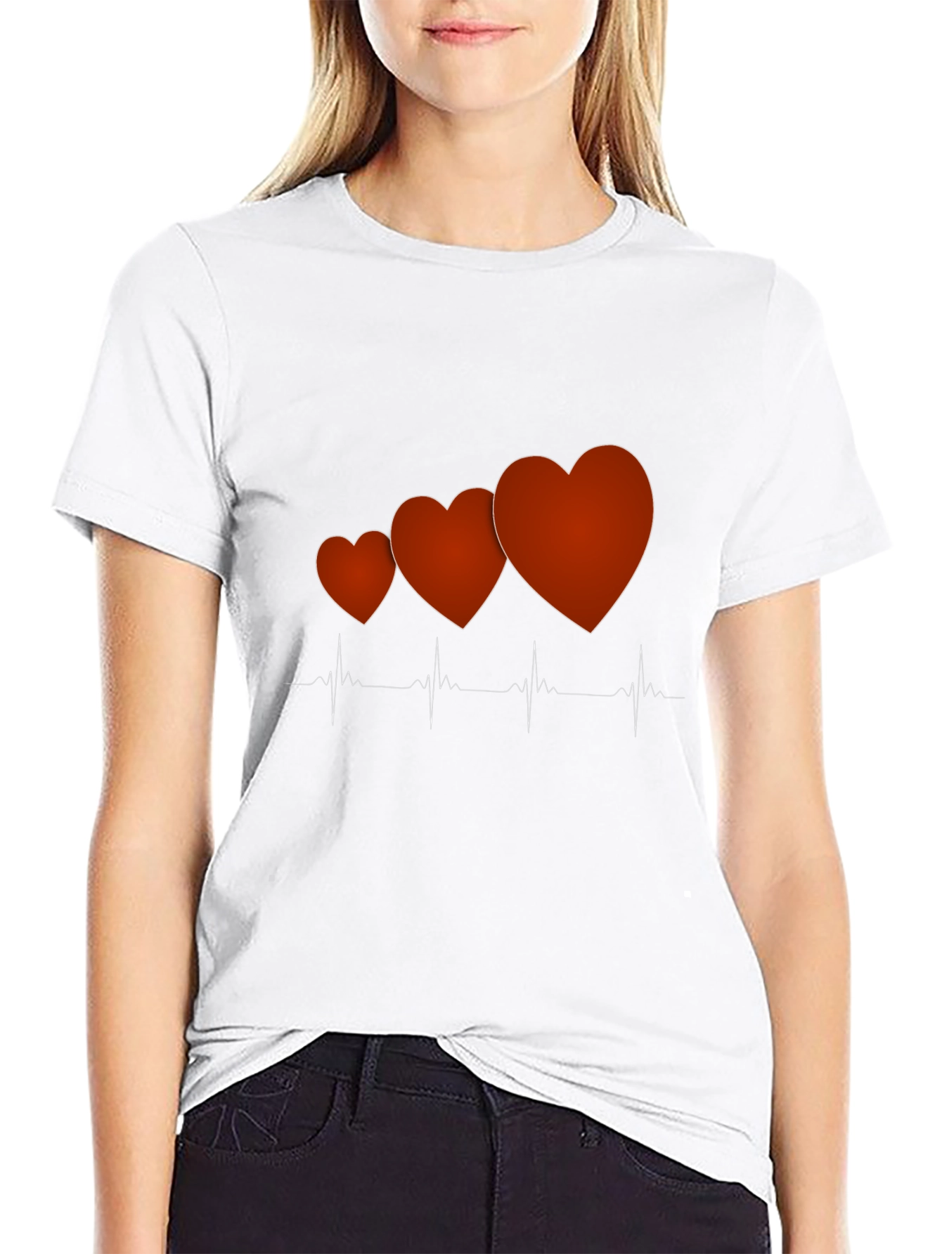 Heartbeat Love Graphic Tee - Trendy Mens Black T-Shirt