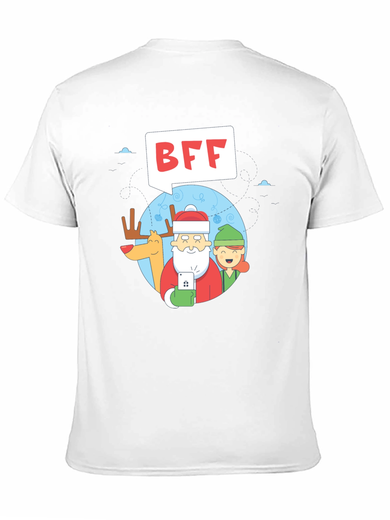 BFF Holiday Selfie T-Shirt - Santa Elf & Reindeer