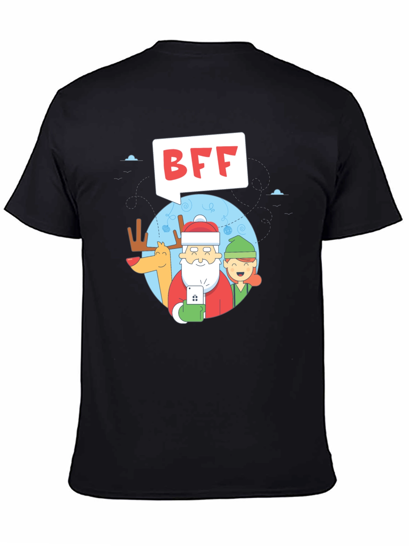 BFF Holiday Selfie T-Shirt - Santa Elf & Reindeer