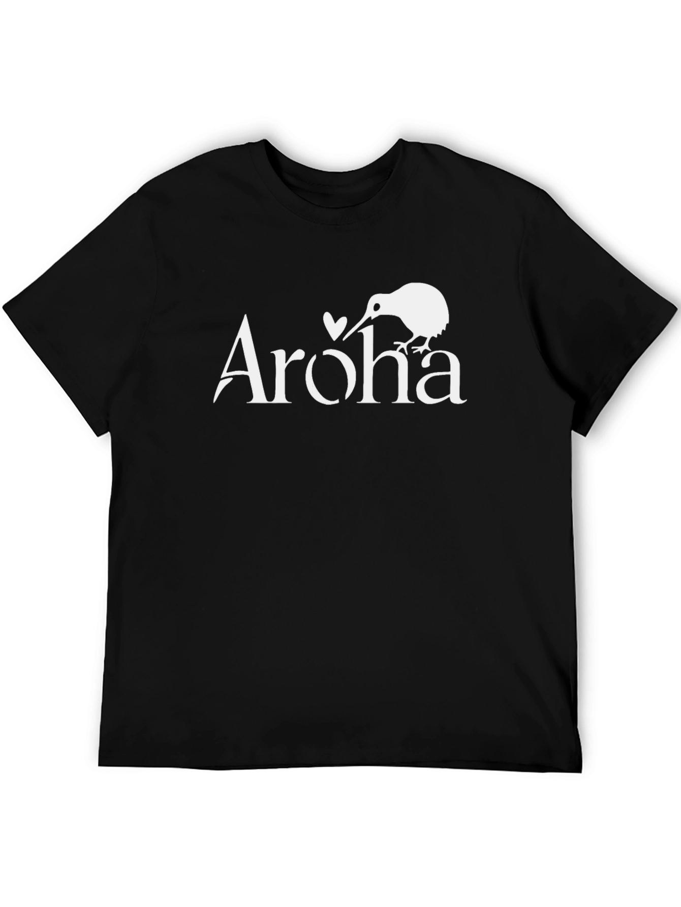 Aroha Kiwi Bird Graphic Tee - Black