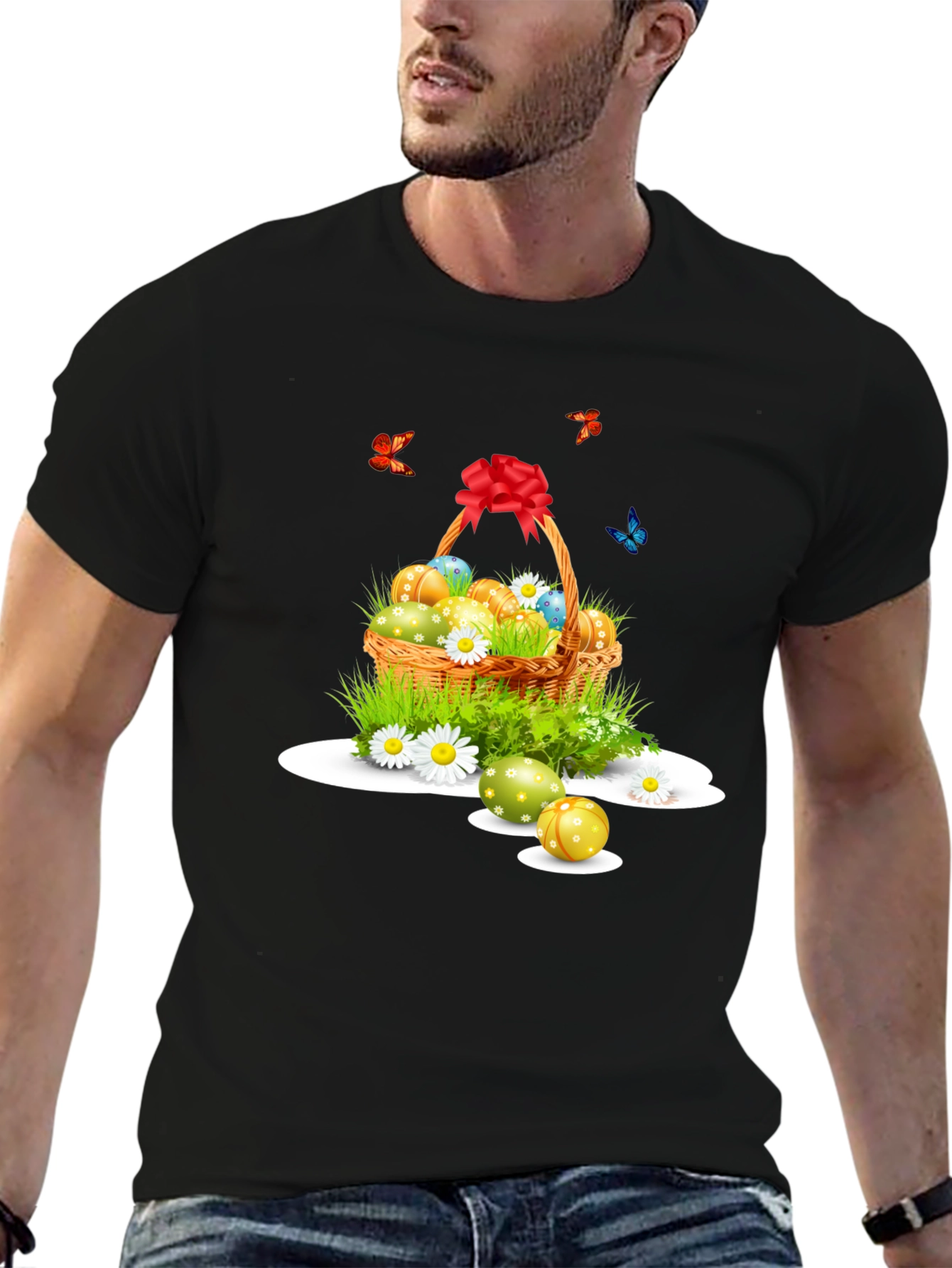 Easter Basket Graphic Tee - Black