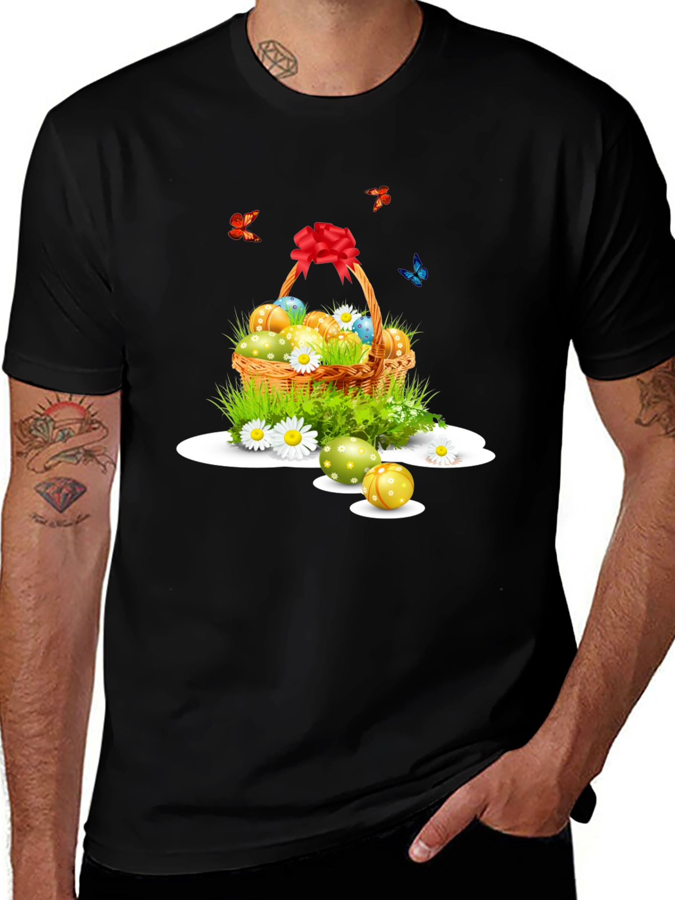 Easter Basket Graphic Tee - Black