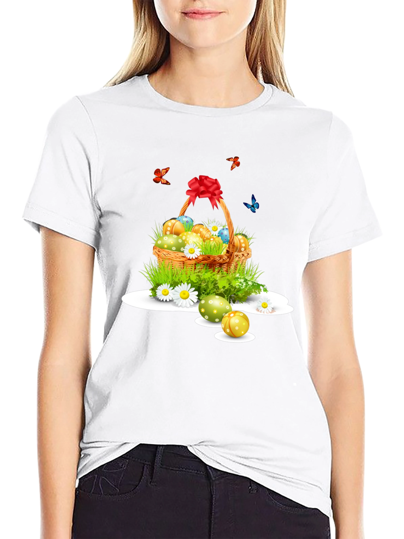 Easter Basket Graphic Tee - Black