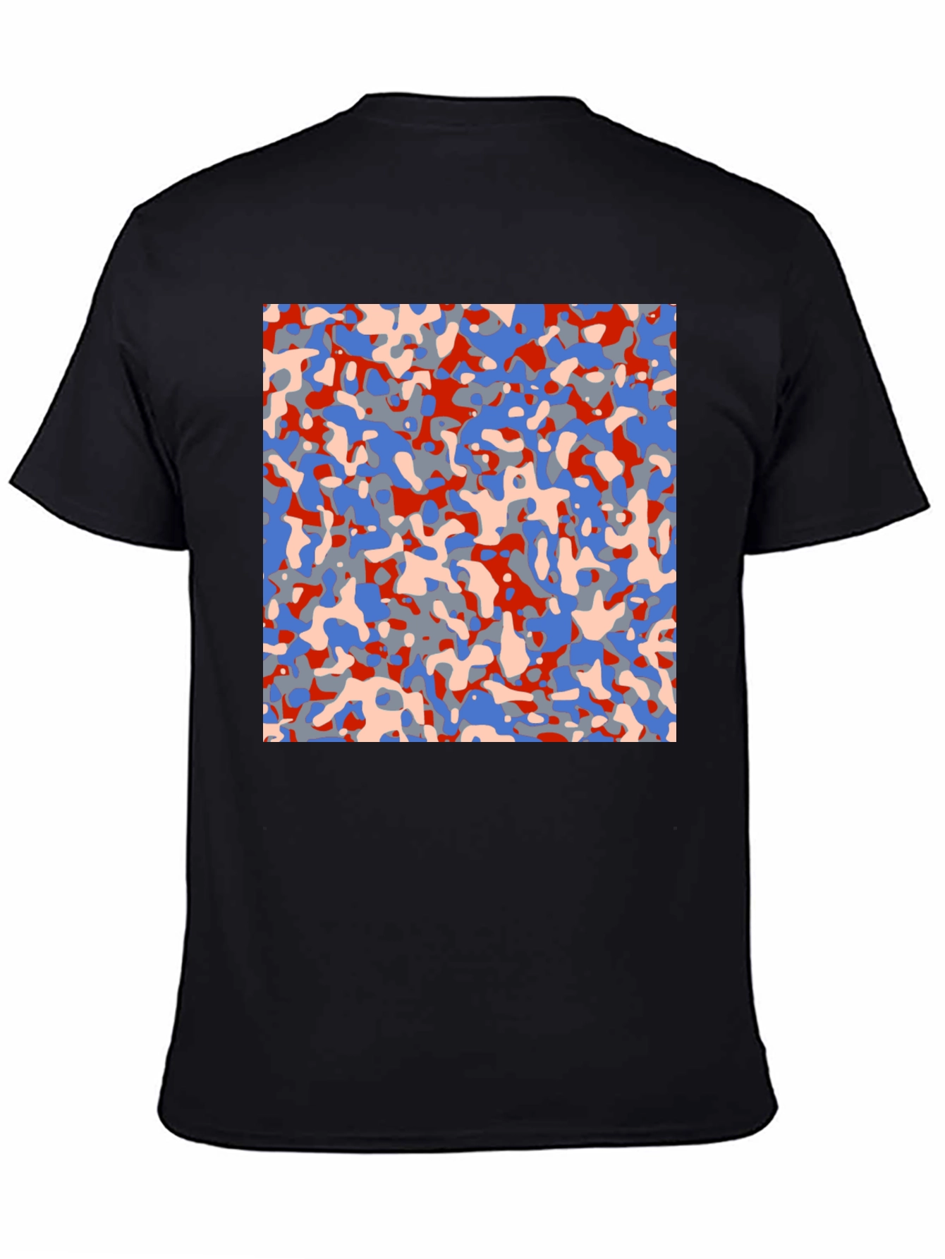 Abstract Camo Print Black T-Shirt