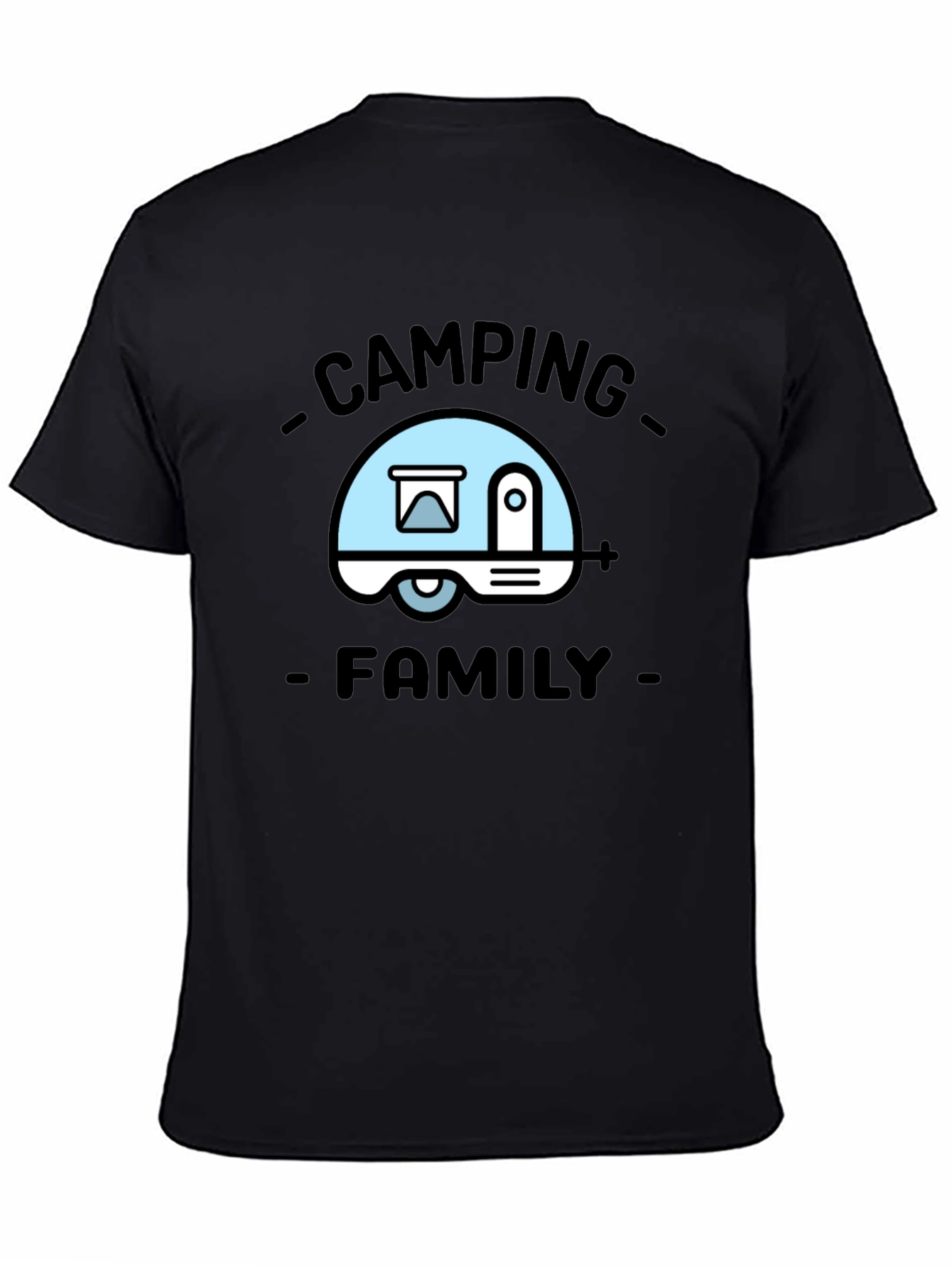 Camping Family Graphic Tee - Black