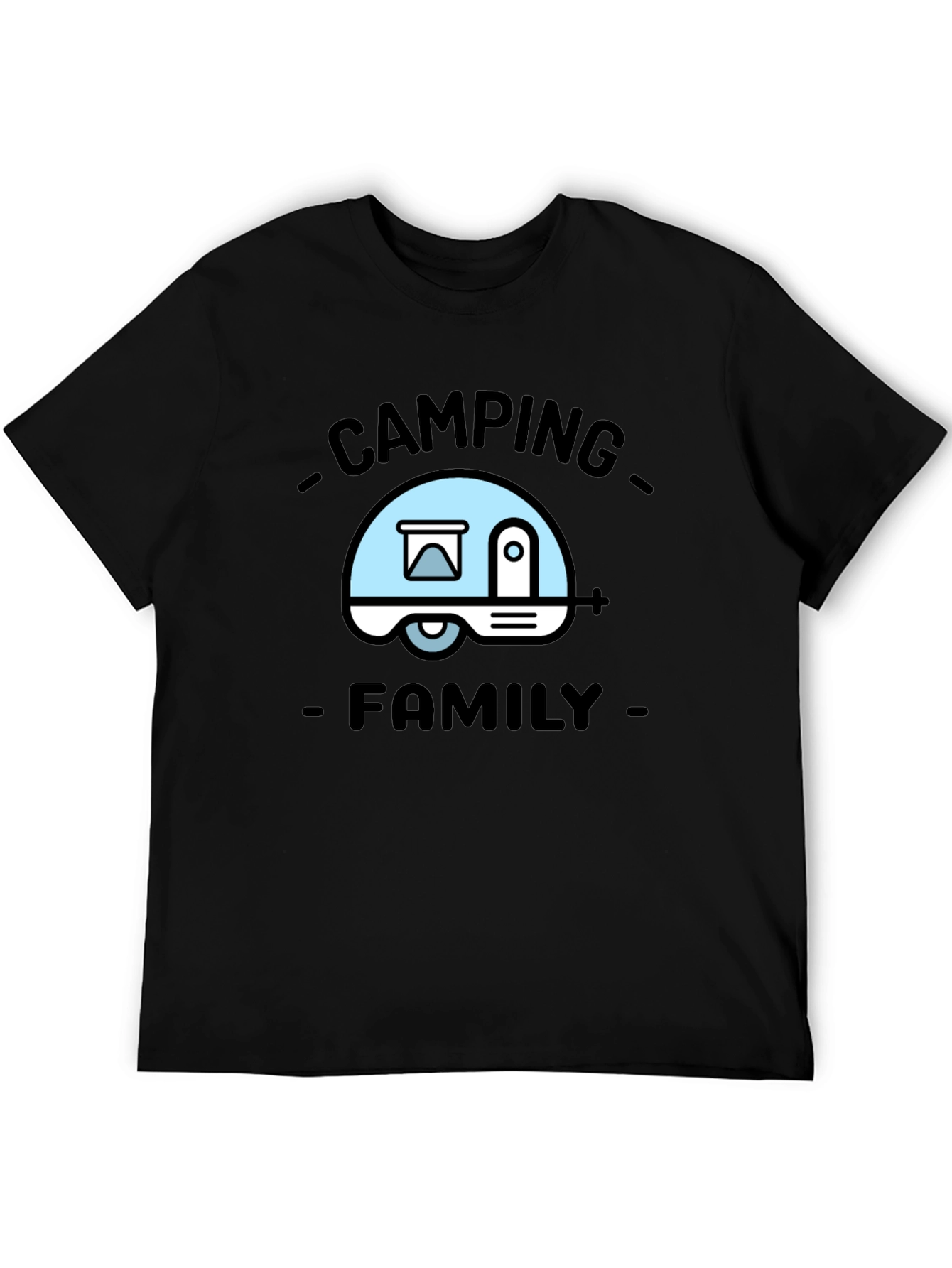 Camping Family Graphic Tee - Black