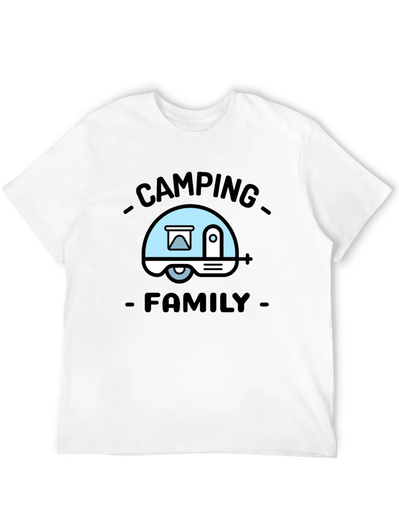 Camping Family Graphic Tee - Black