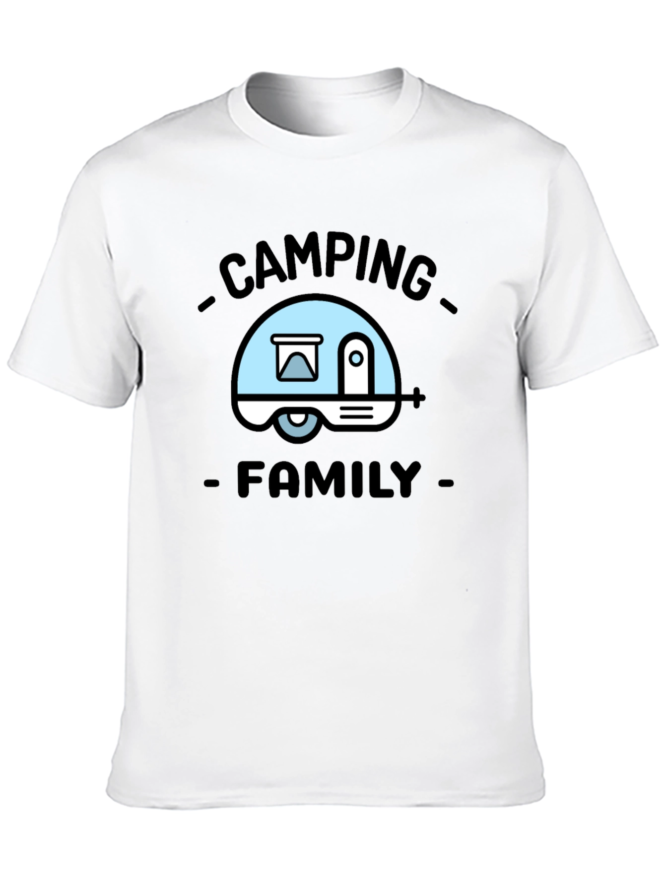 Camping Family Graphic Tee - Black