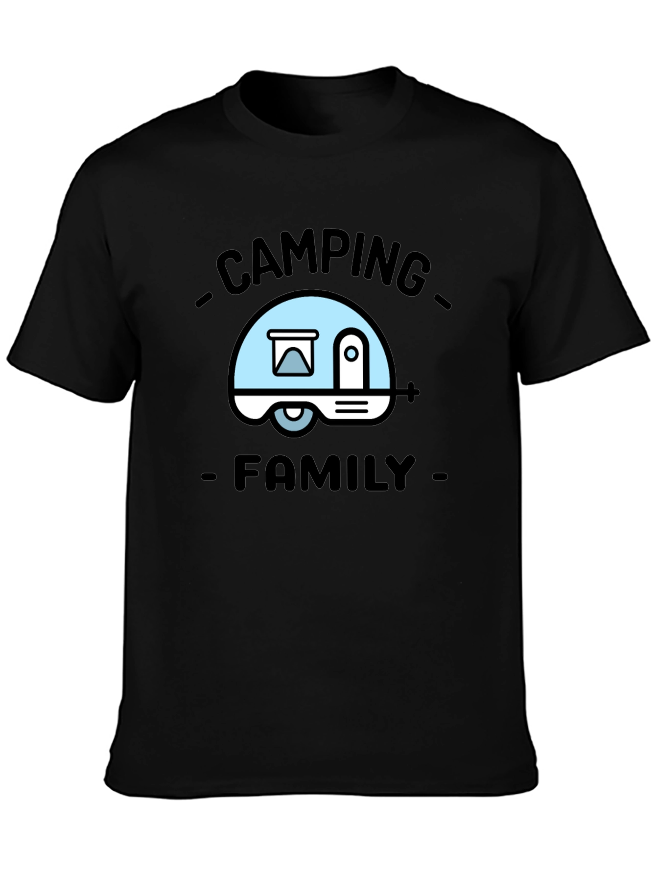 Camping Family Graphic Tee - Black