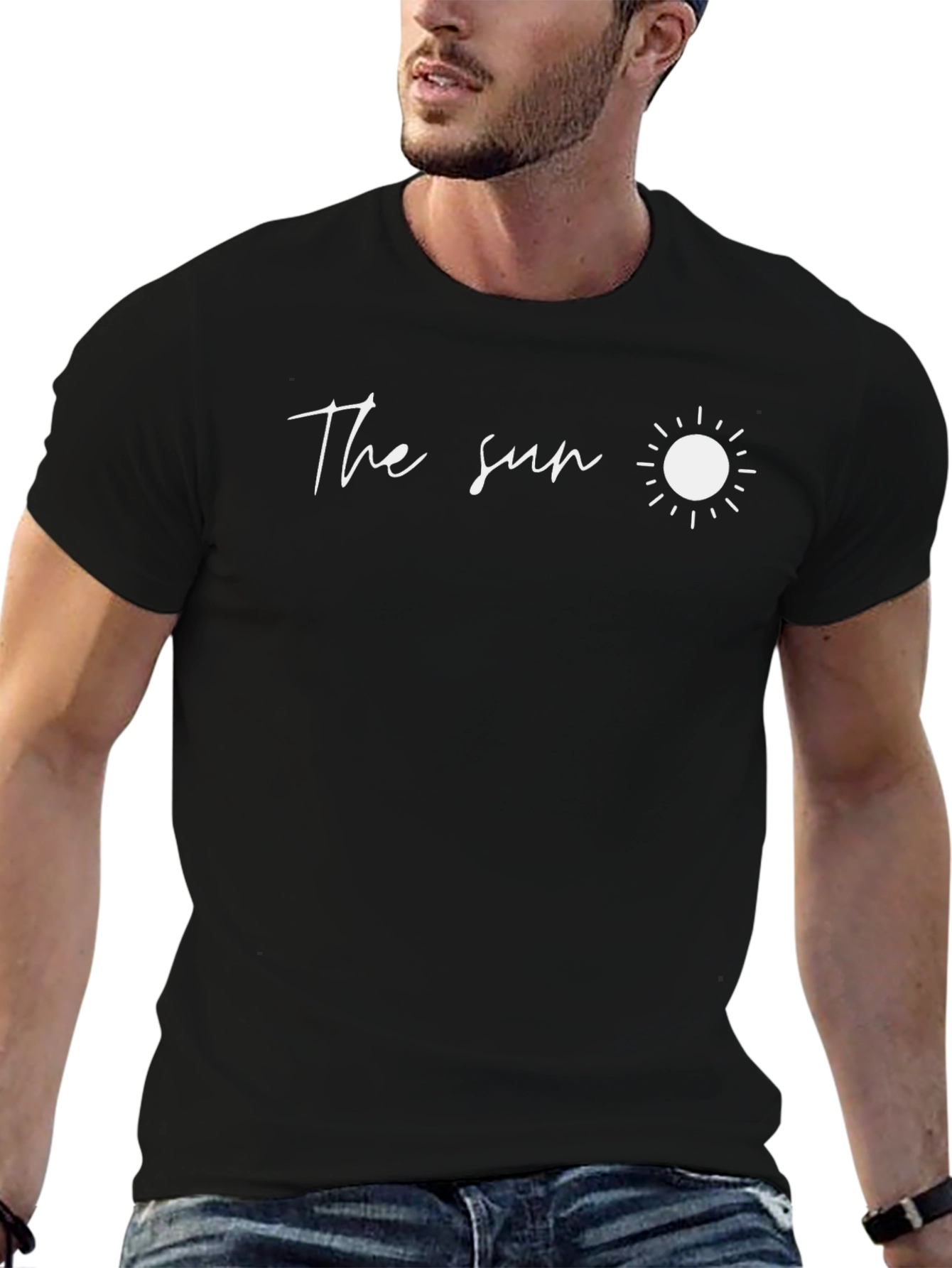 The Sun Graphic Tee - Black Casual T-Shirt