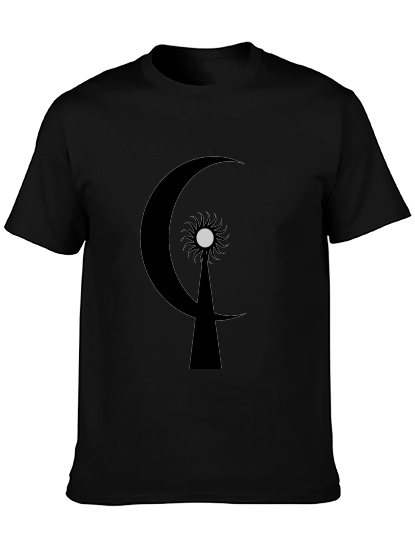 Crescent Moon & Sun Graphic T-Shirt - Black
