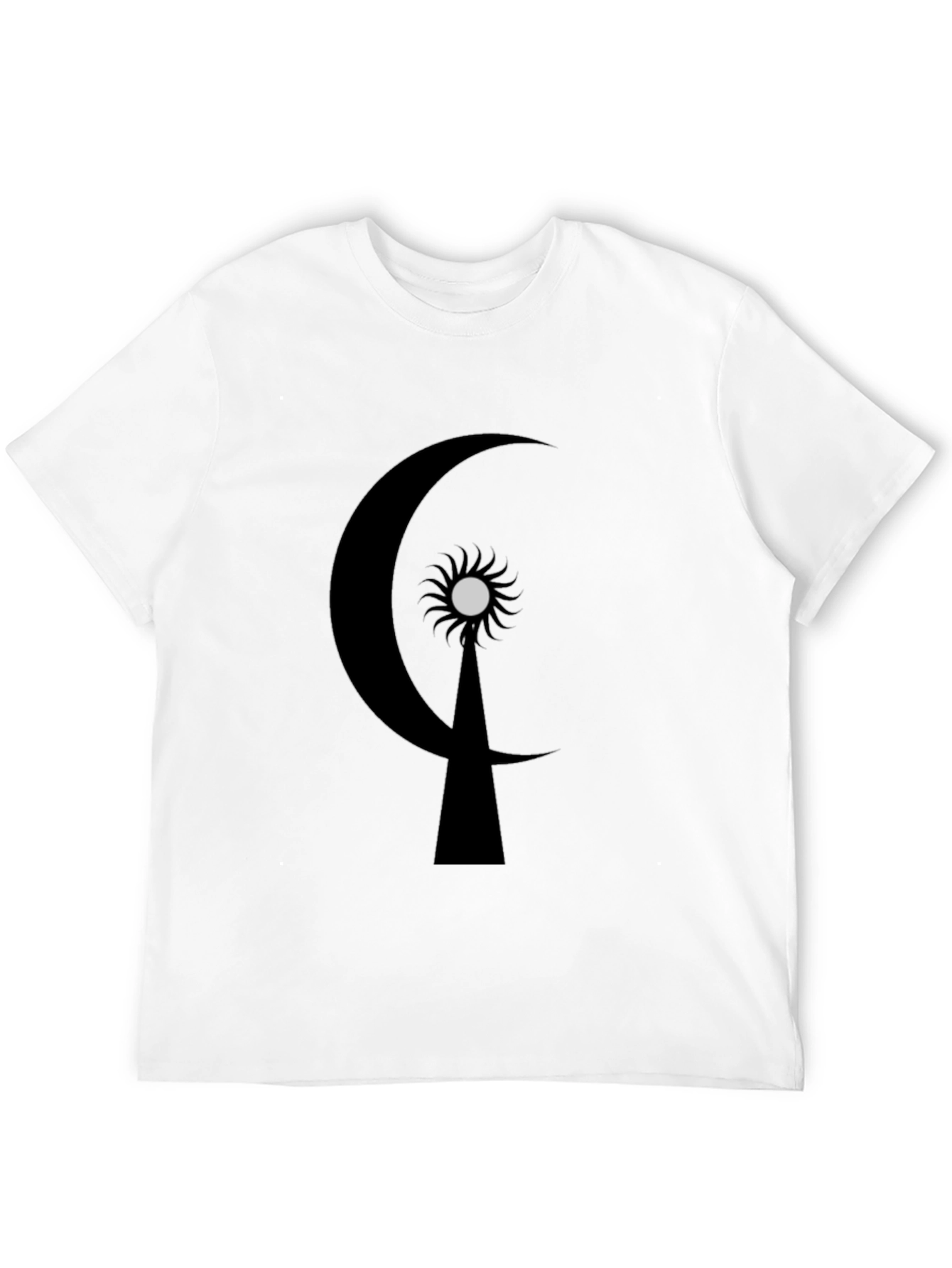 Crescent Moon & Sun Graphic T-Shirt - Black