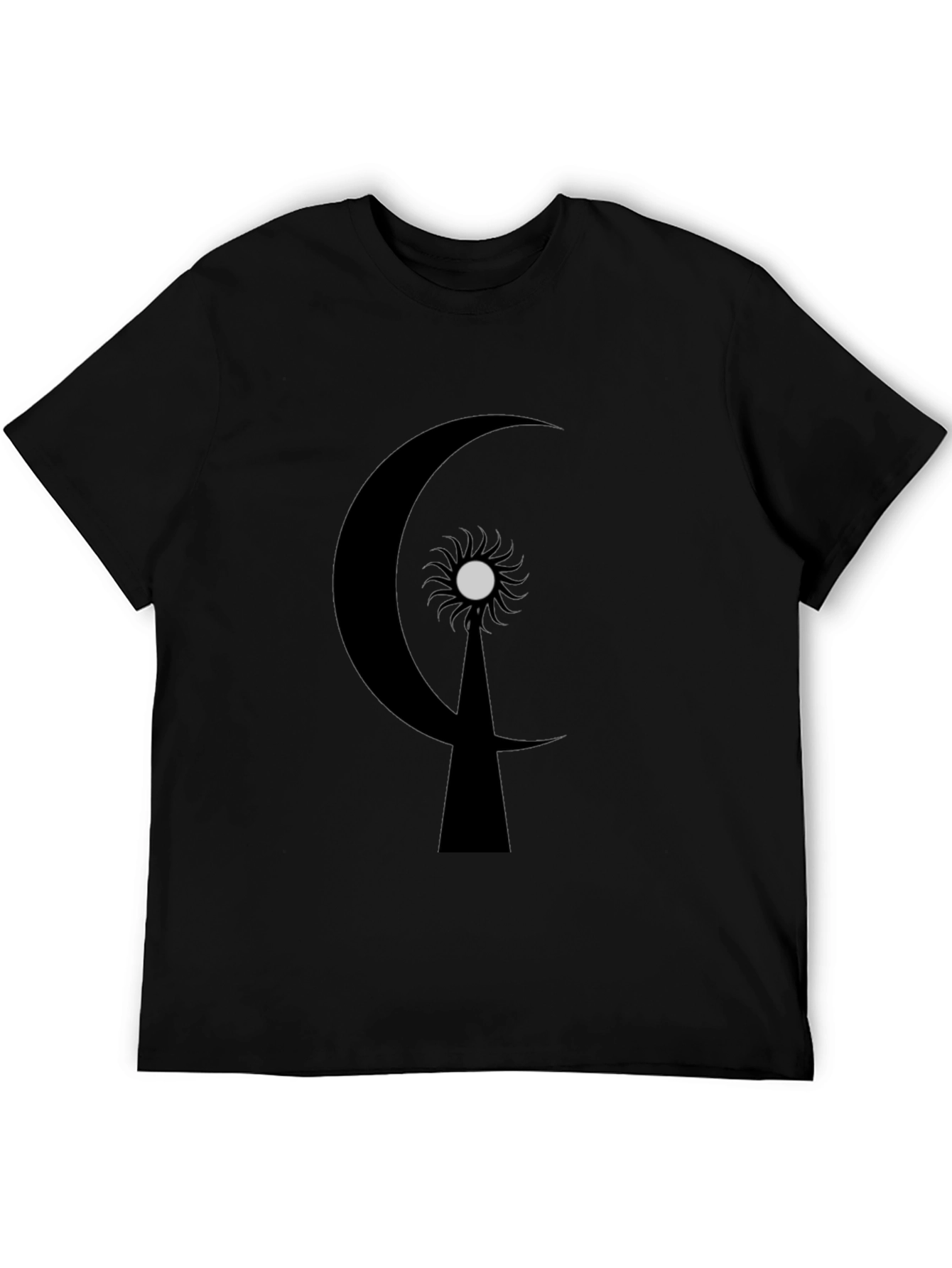 Crescent Moon & Sun Graphic T-Shirt - Black