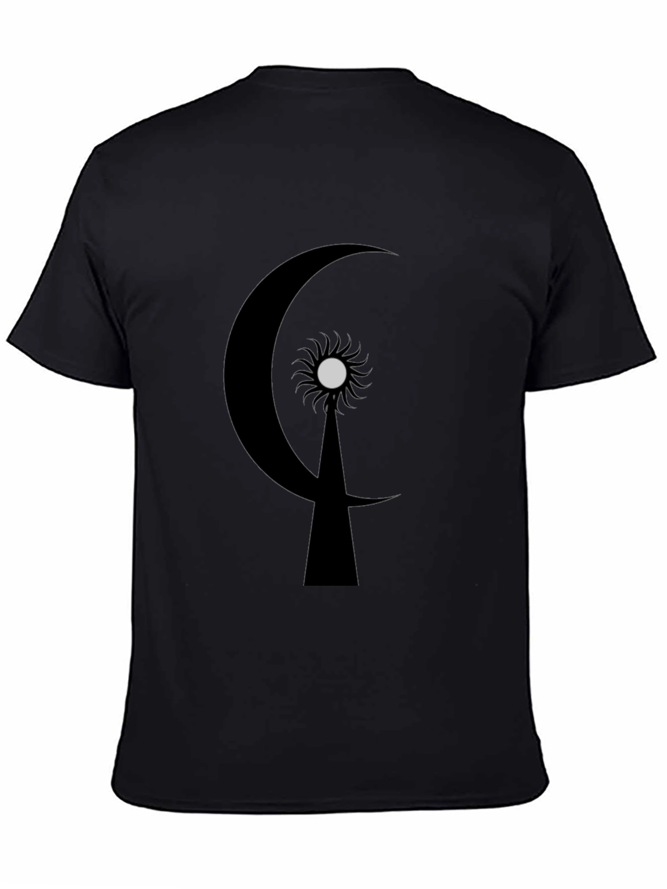 Crescent Moon & Sun Graphic T-Shirt - Black
